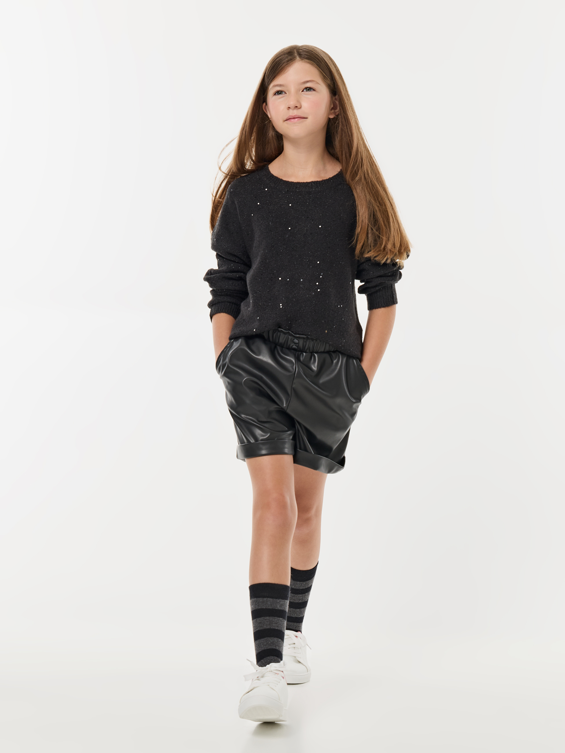 Calções efeito pele