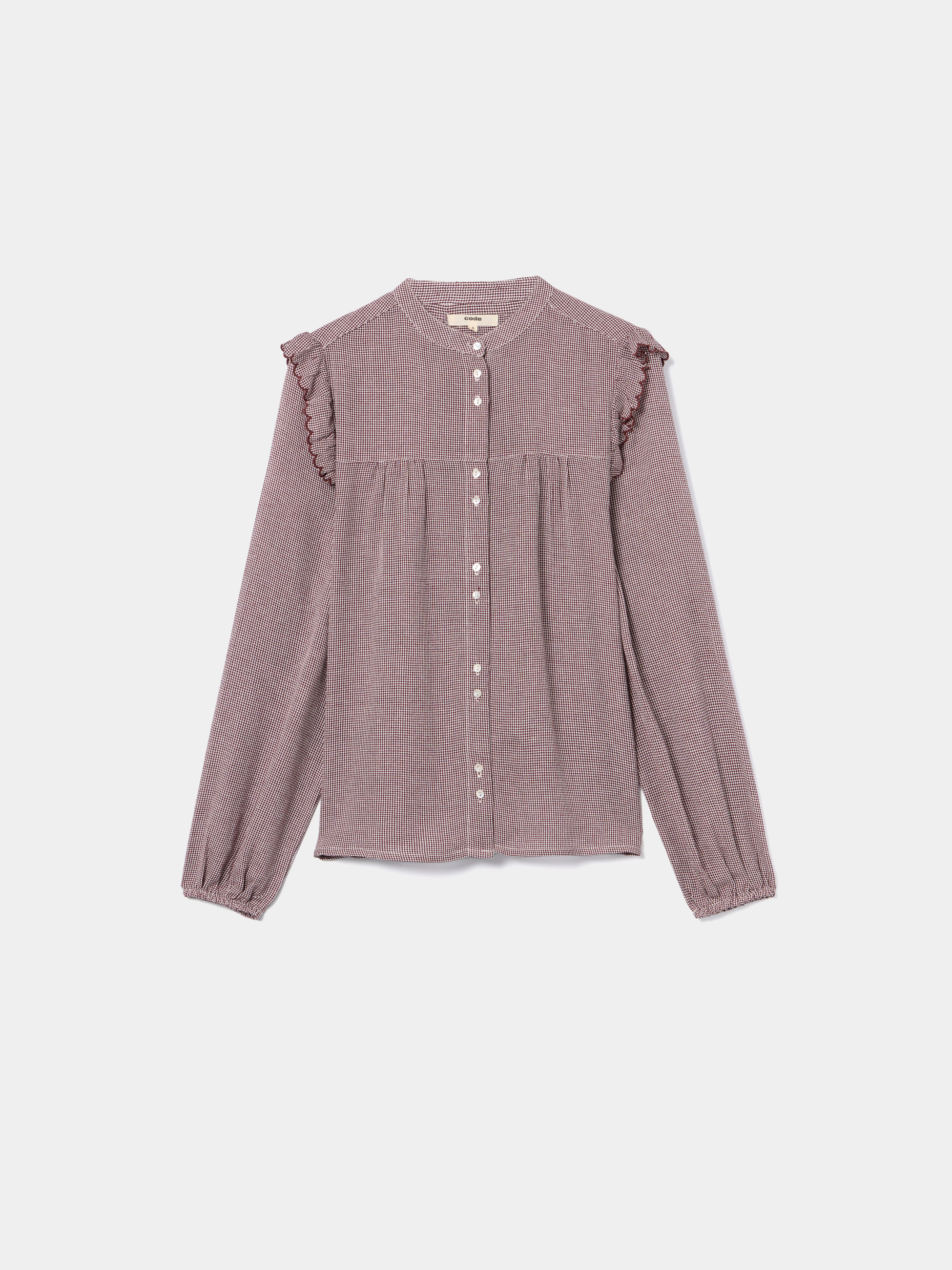 Camisa com folho nos ombros