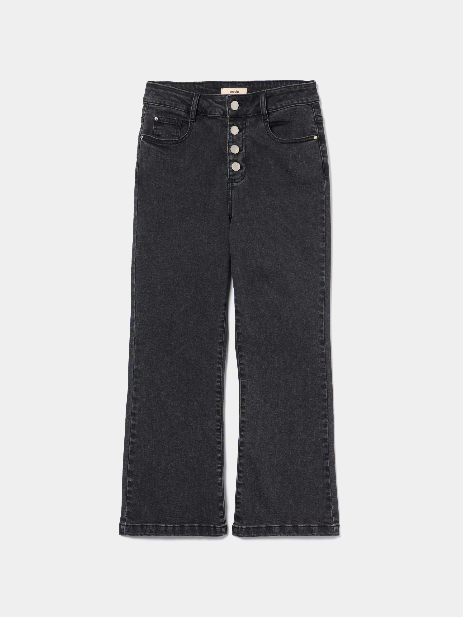 Calças de ganga flare cropped