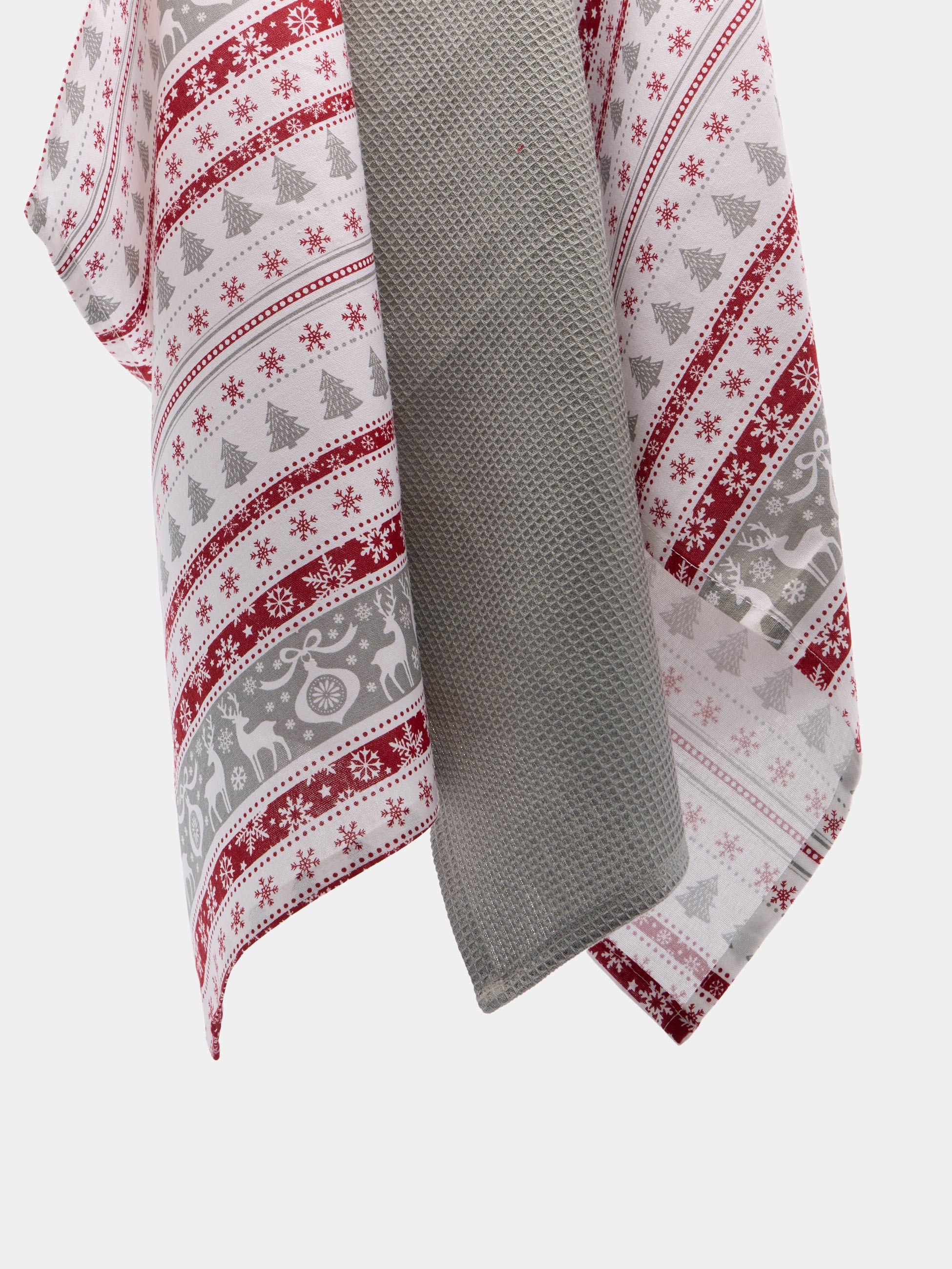 Cesto com 3 panos de Natal