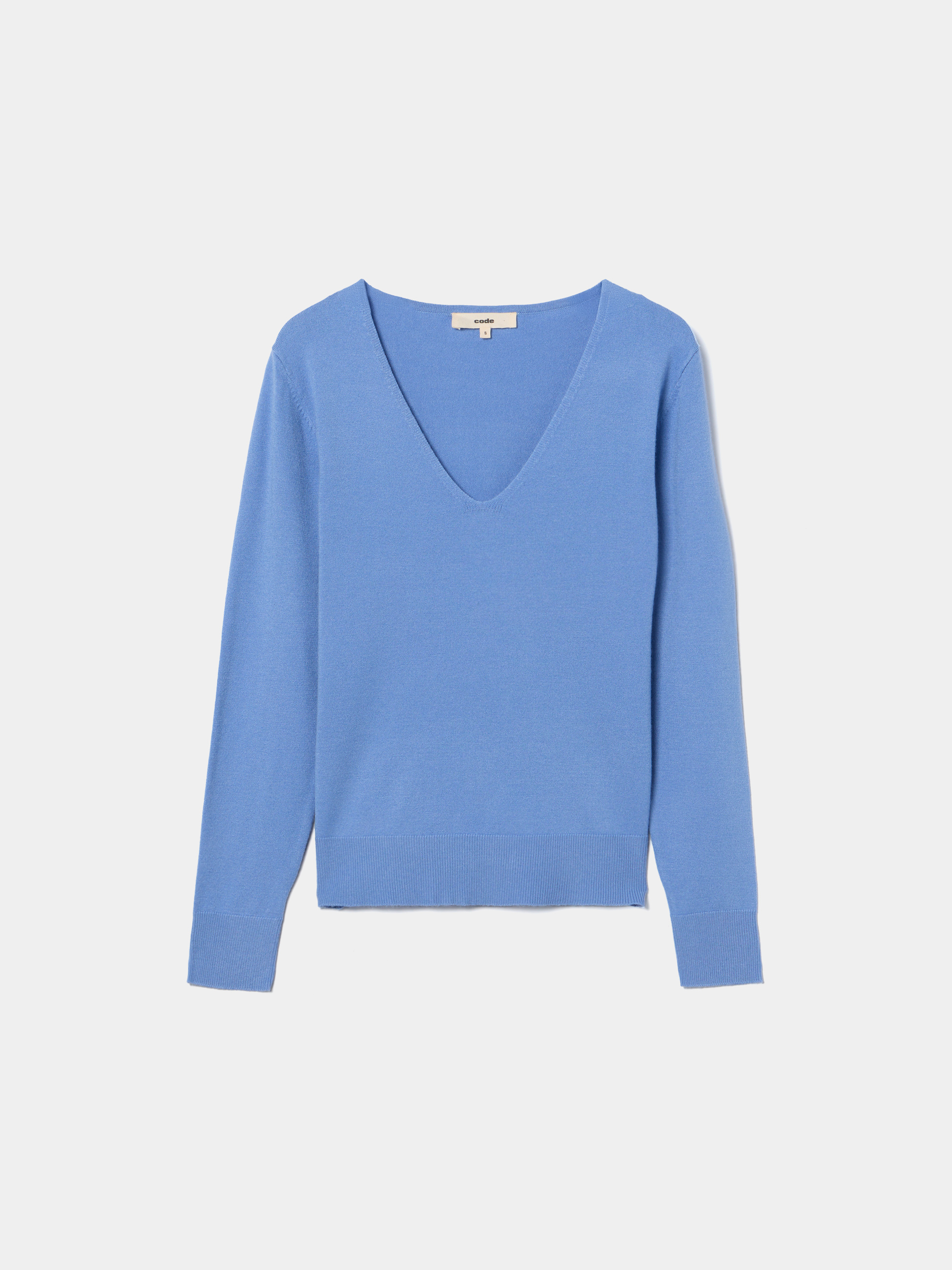 Camisola de malha com decote em V