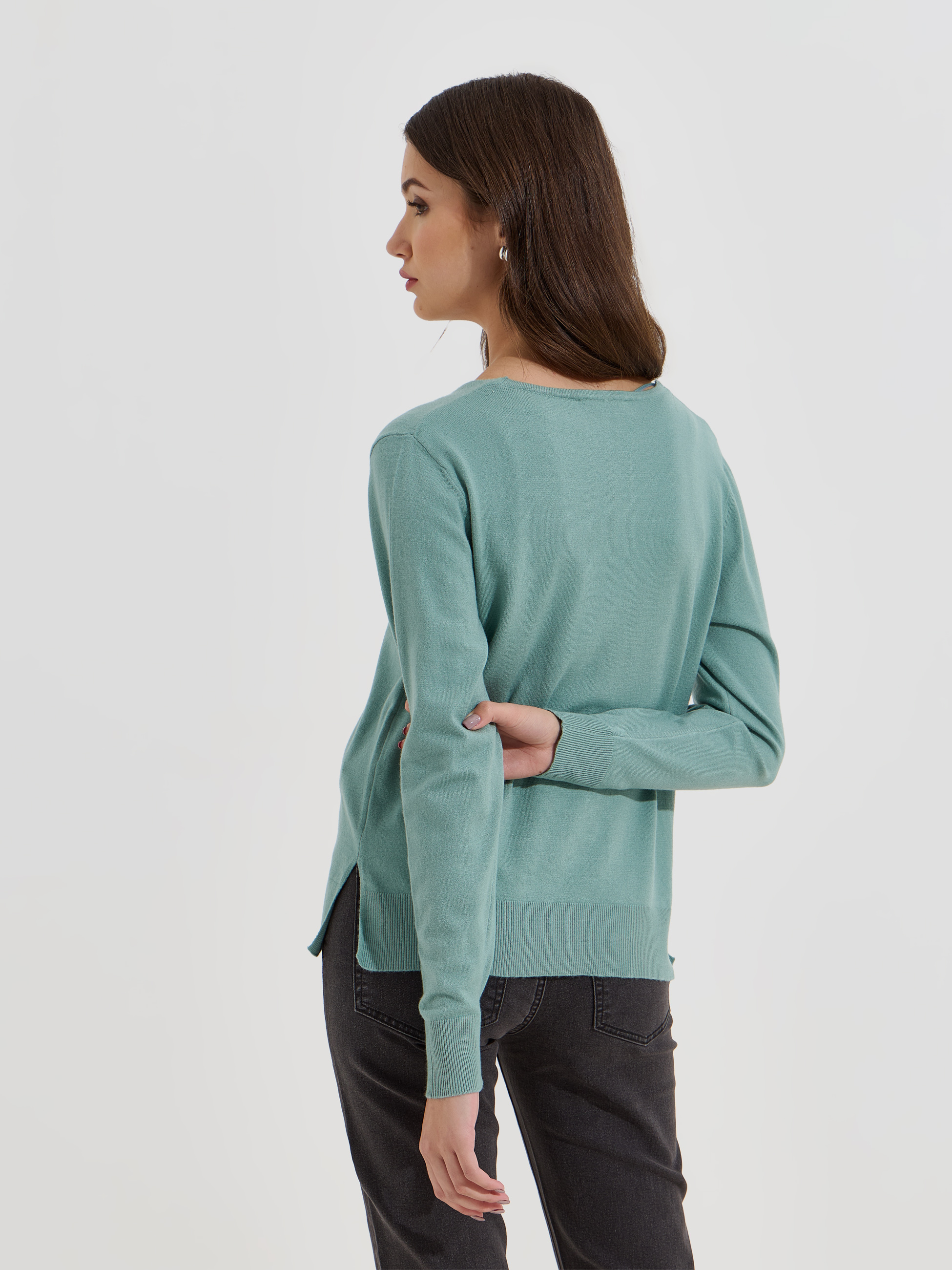 Camisola de malha com decote em V