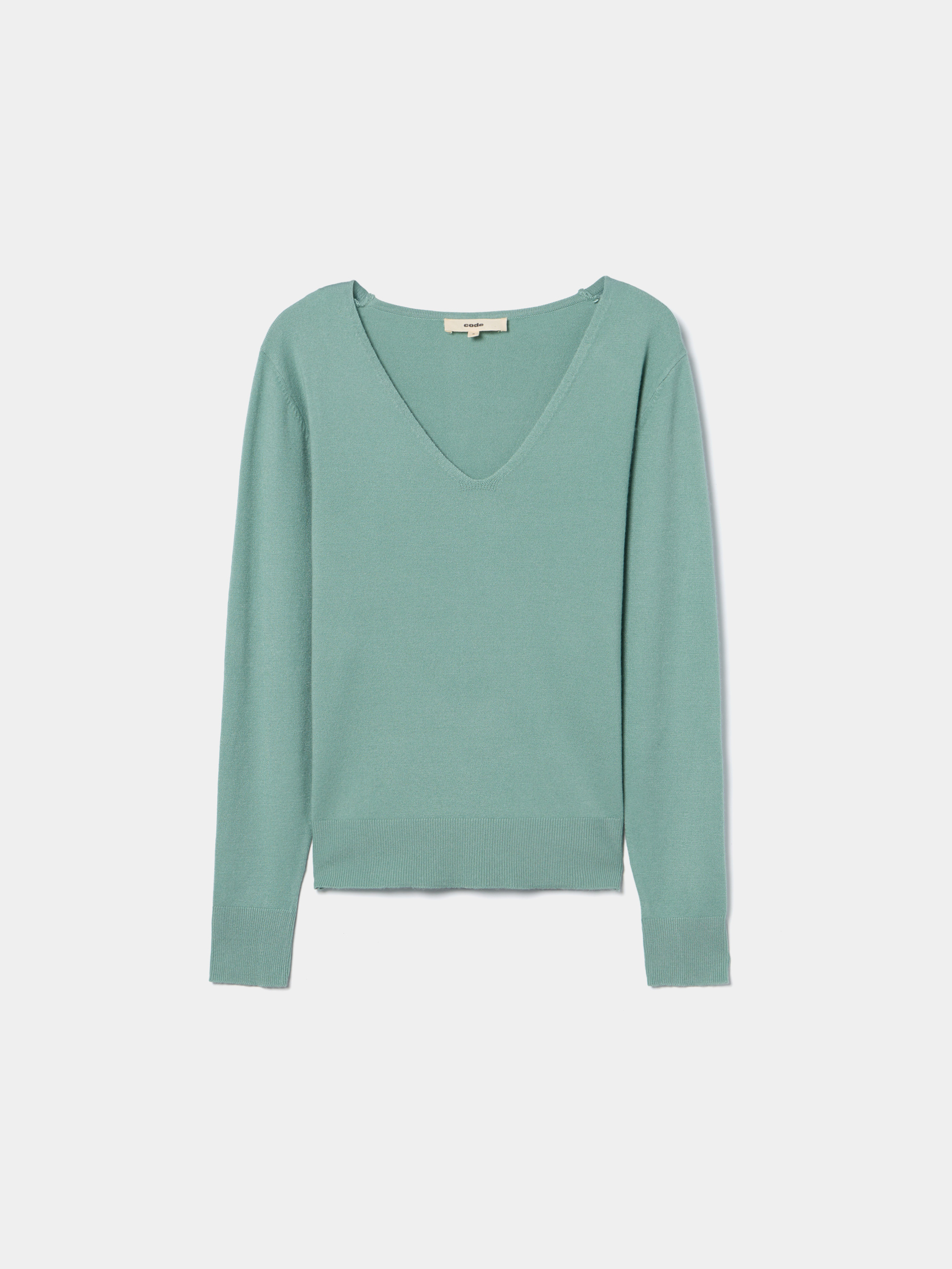 Camisola de malha com decote em V