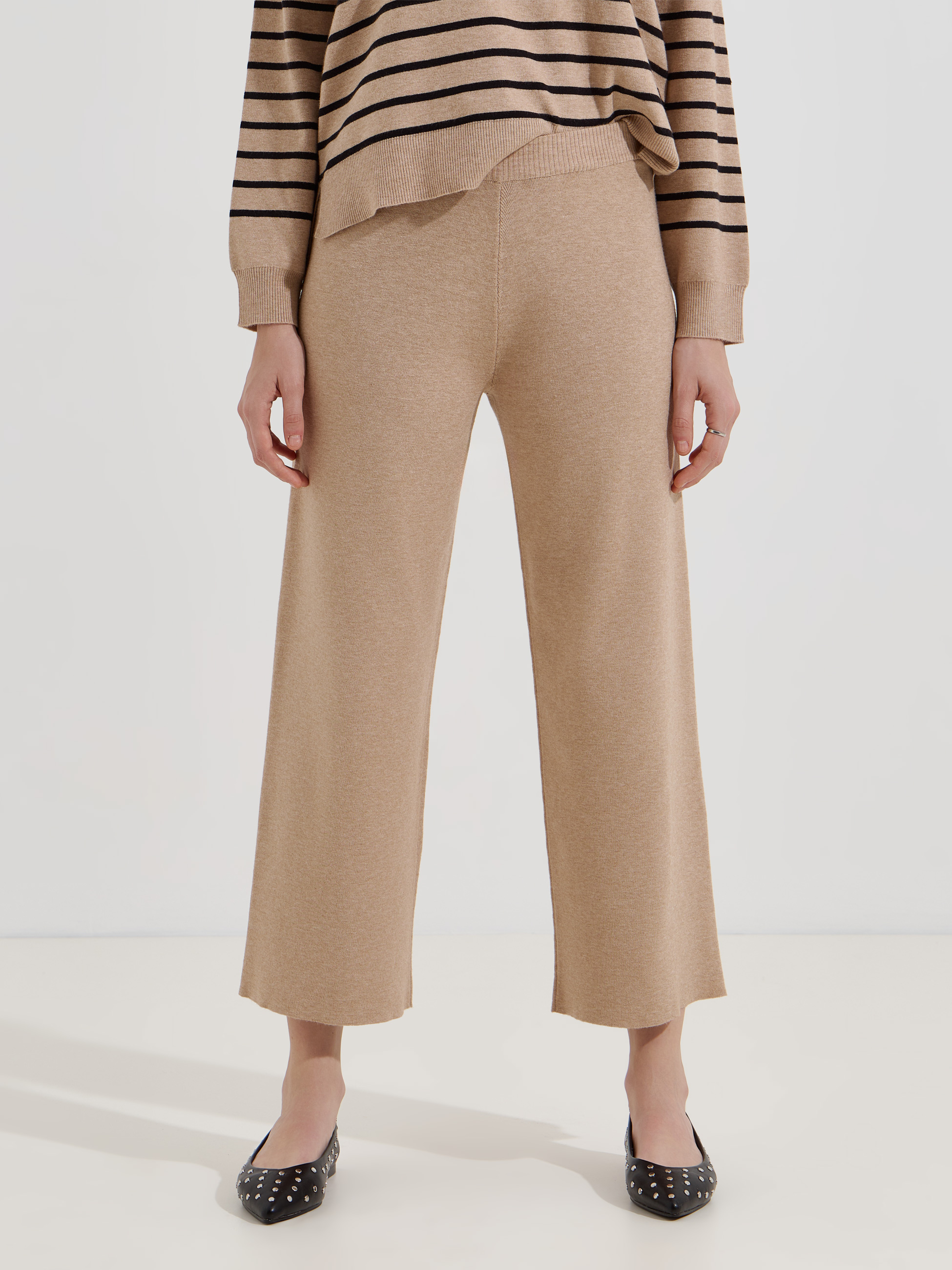 Calças de malha cullote