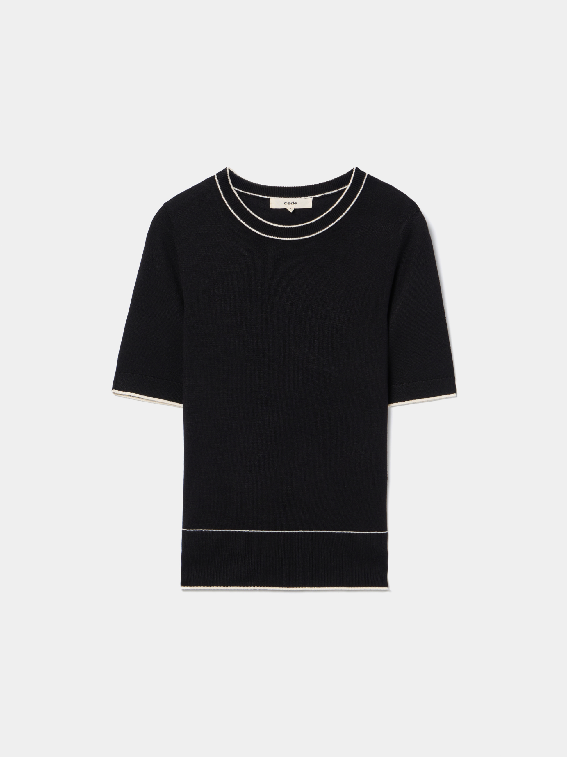 Camisola de malha com detalhes em contraste