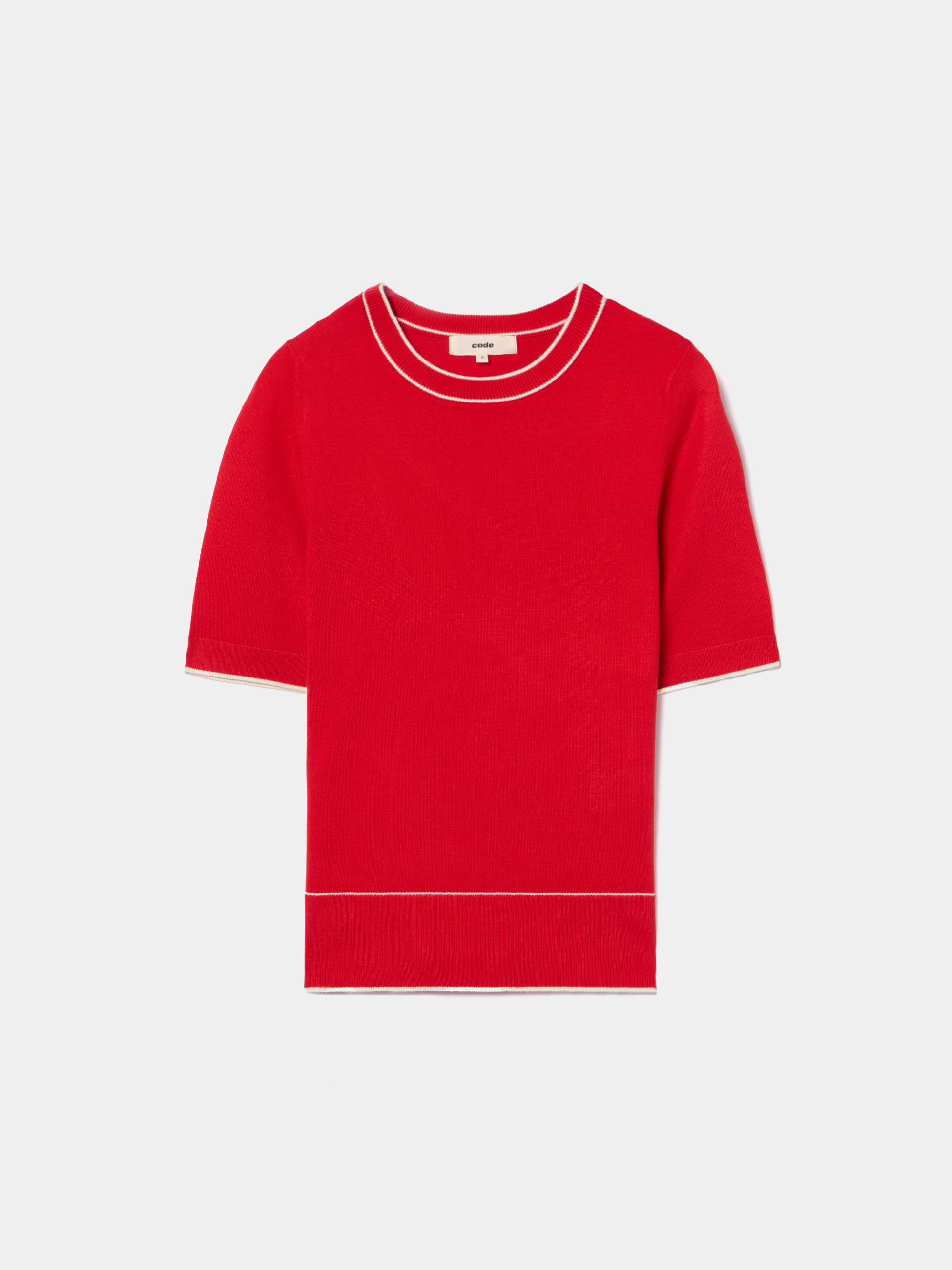 Camisola de malha com detalhes em contraste