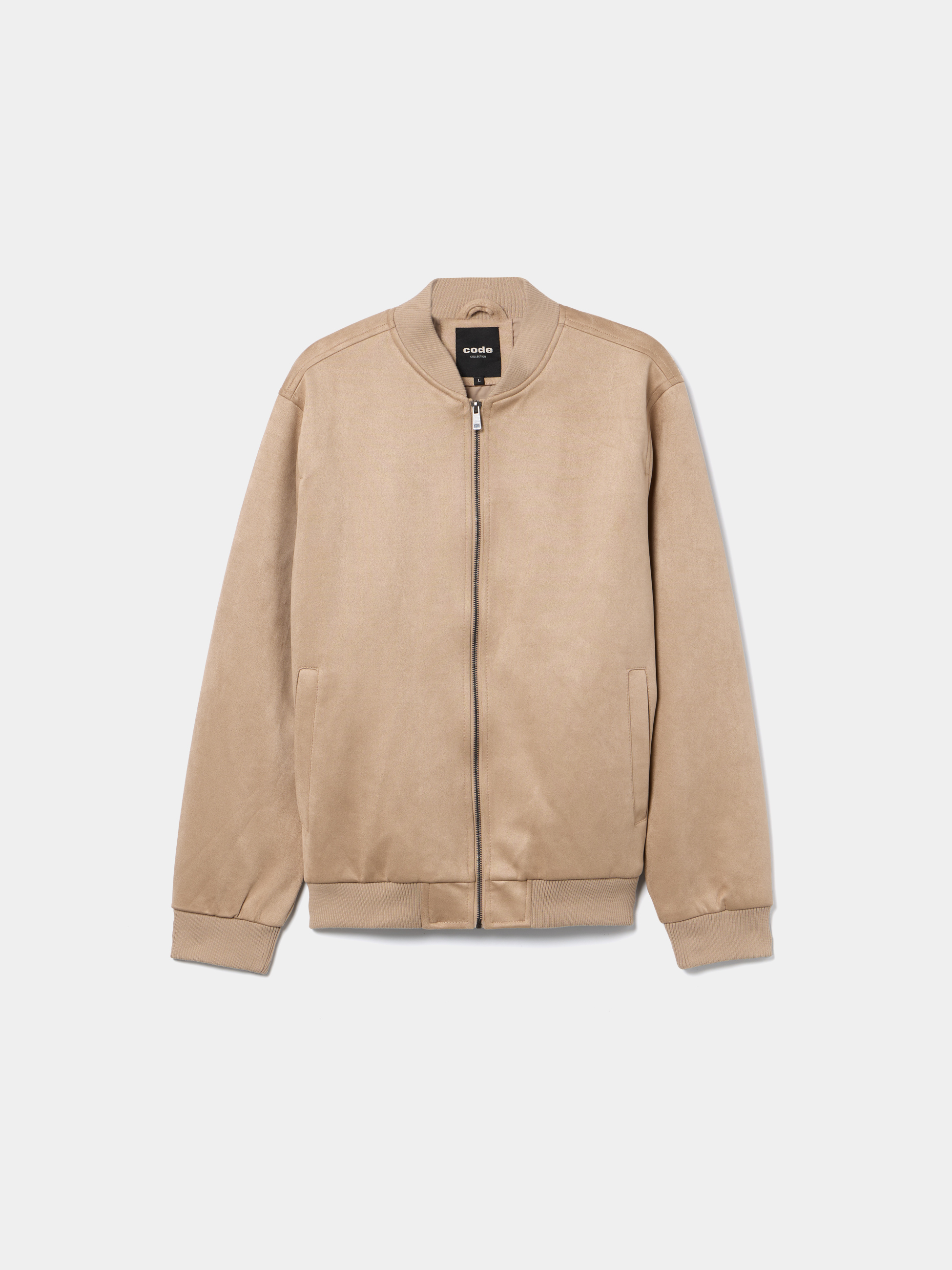 Blusão de efeito suede