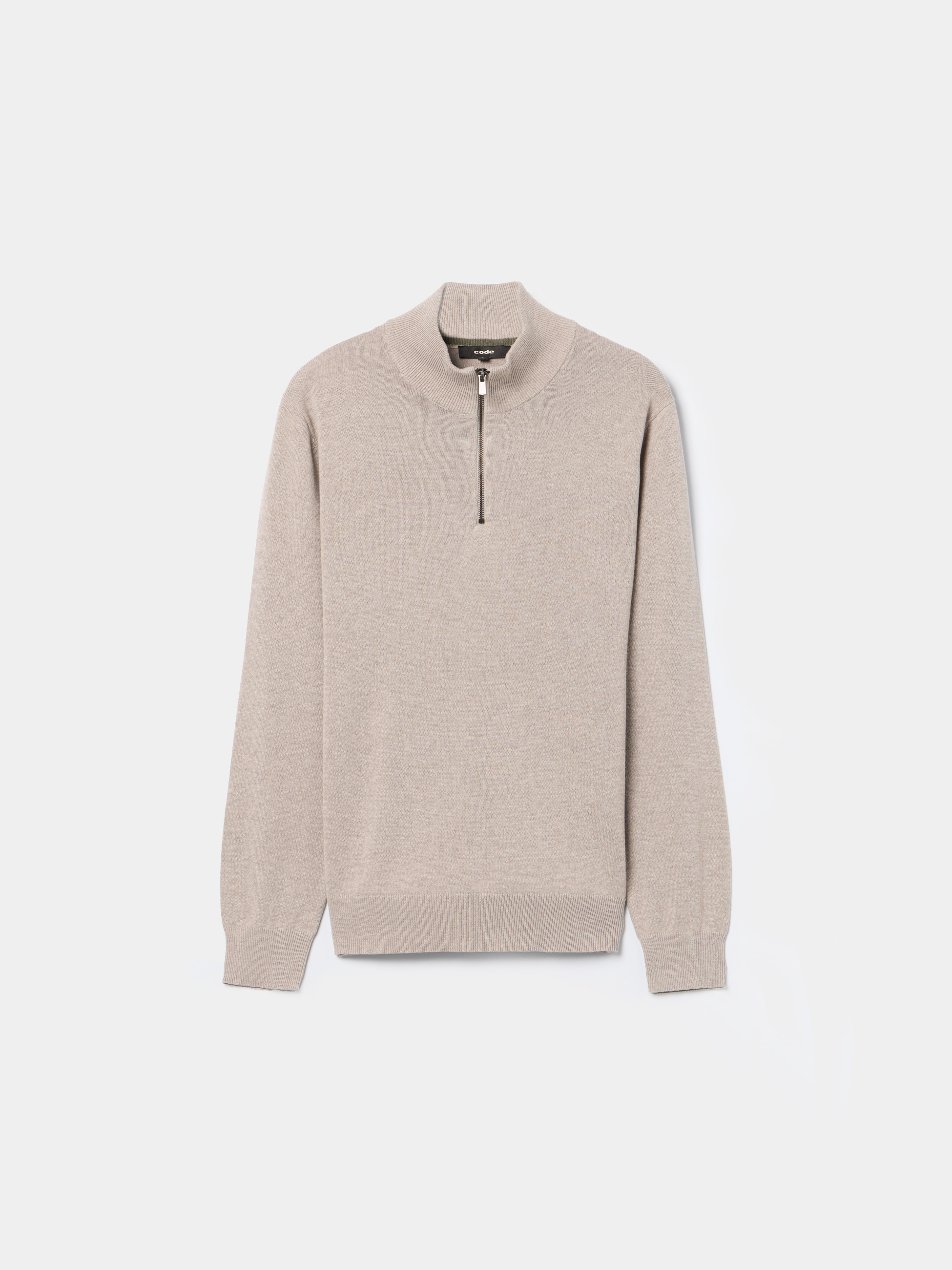 Camisola com gola de fecho