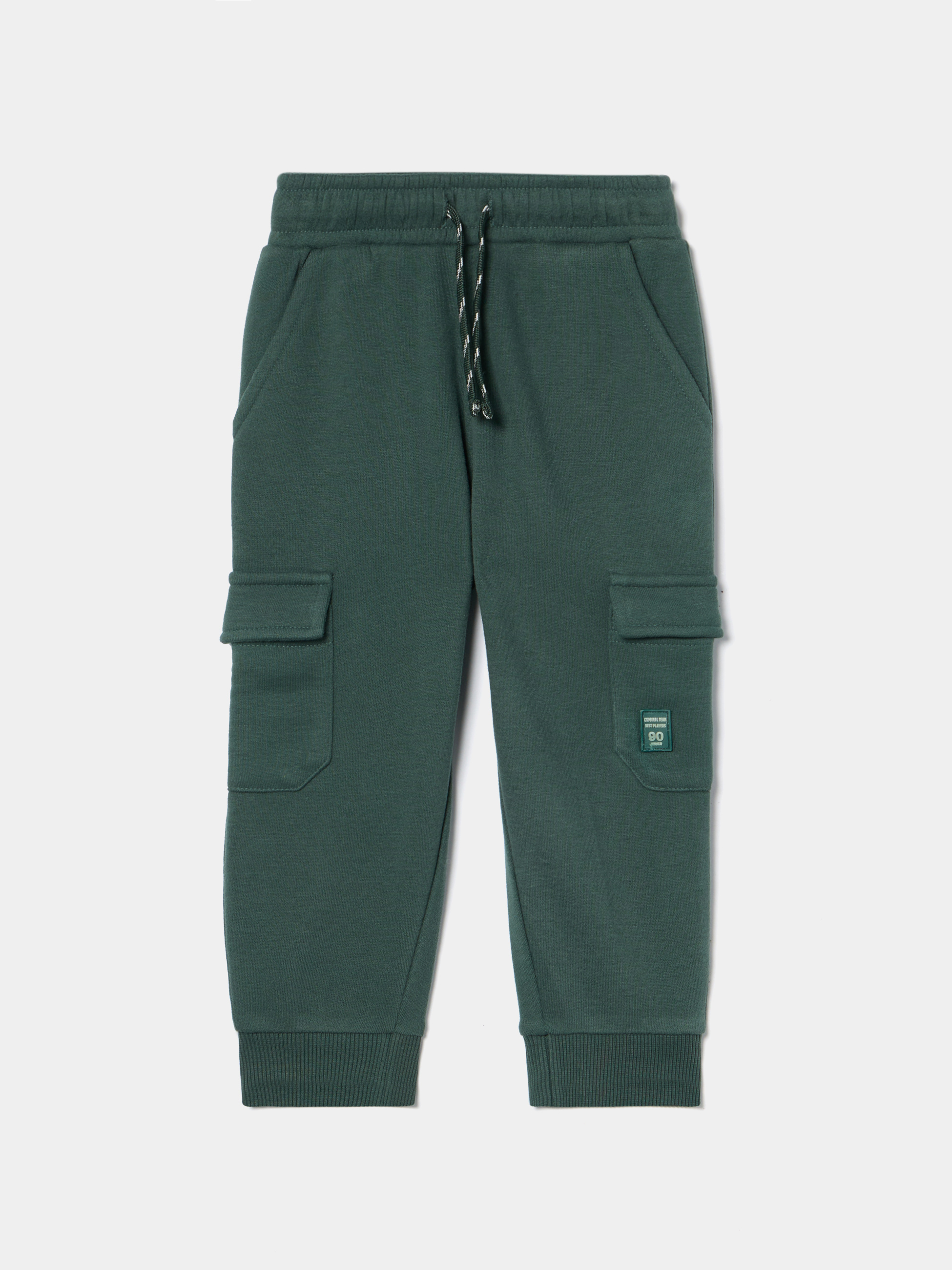 Calças cargo em felpa