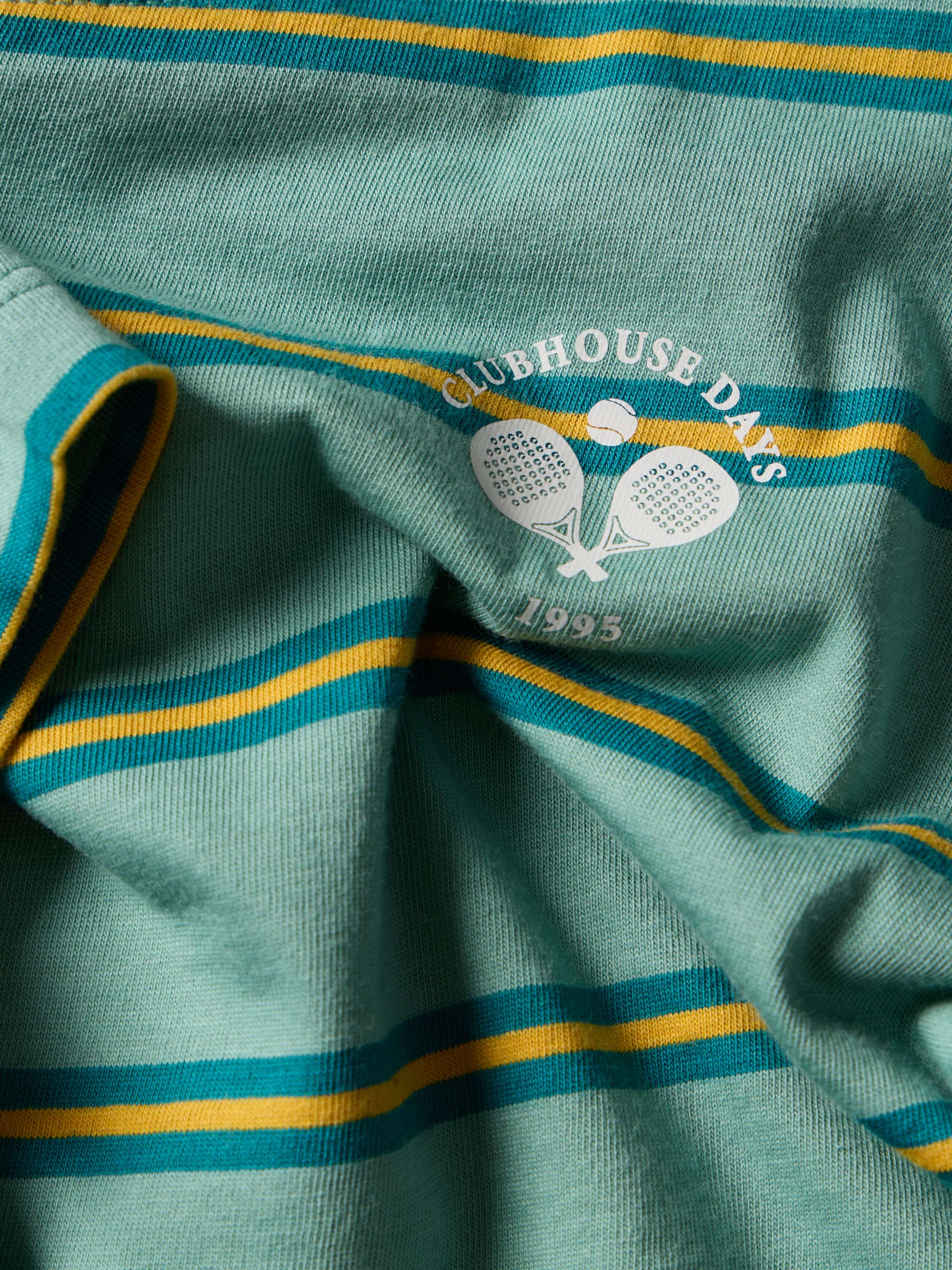 T-shirt às riscas com estampado
