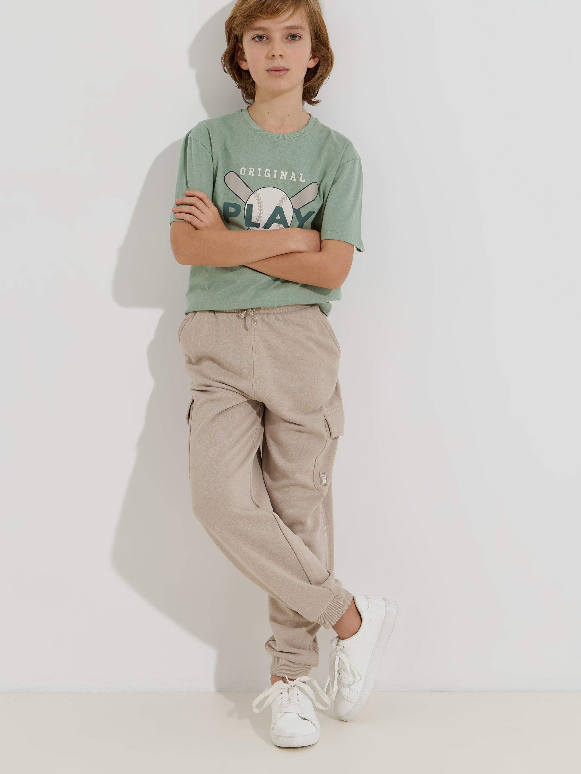 Calças cargo em felpa