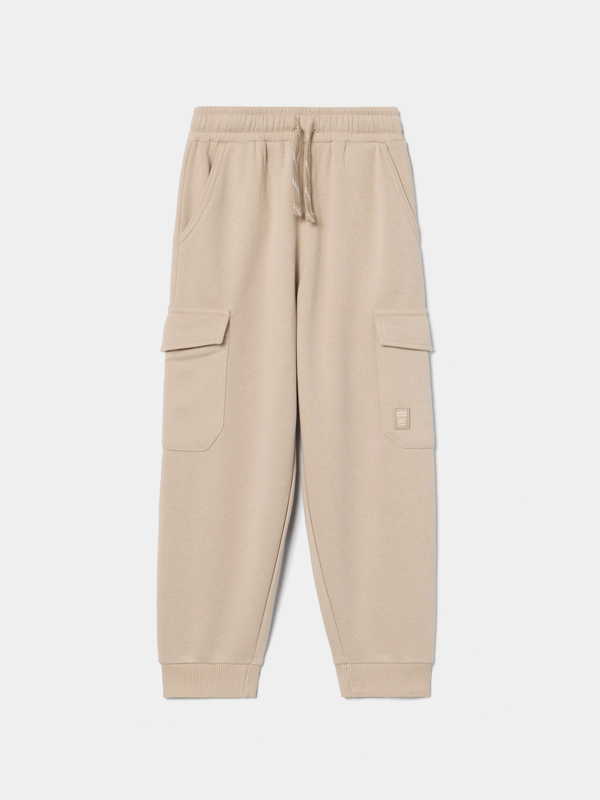 Calças cargo em felpa