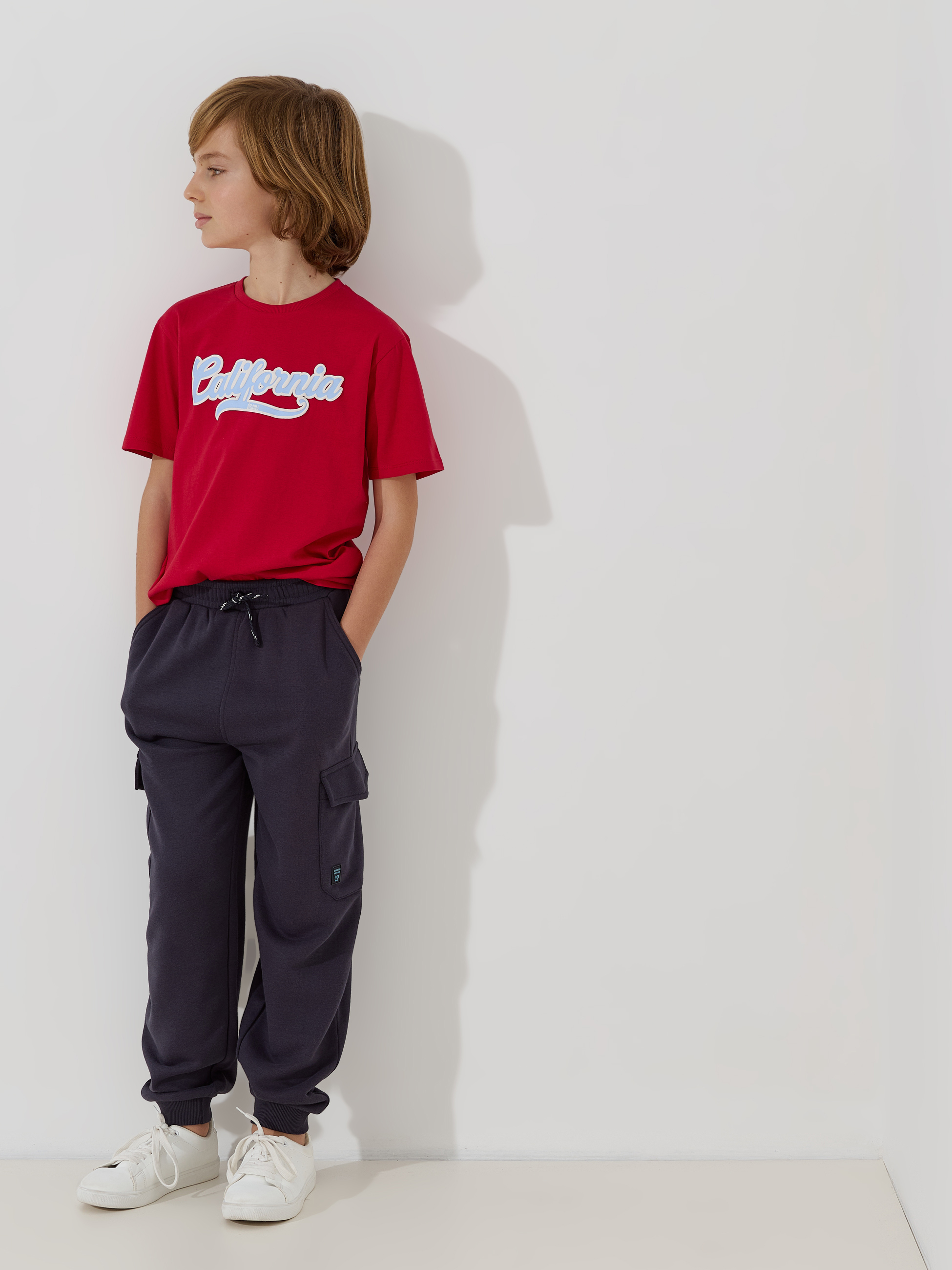 Calças cargo em felpa