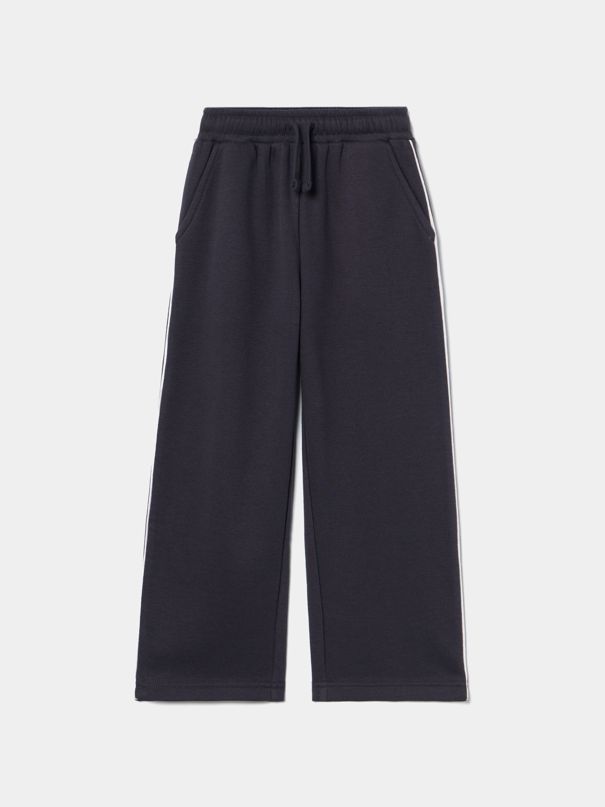 Calças de felpa com risca lateral