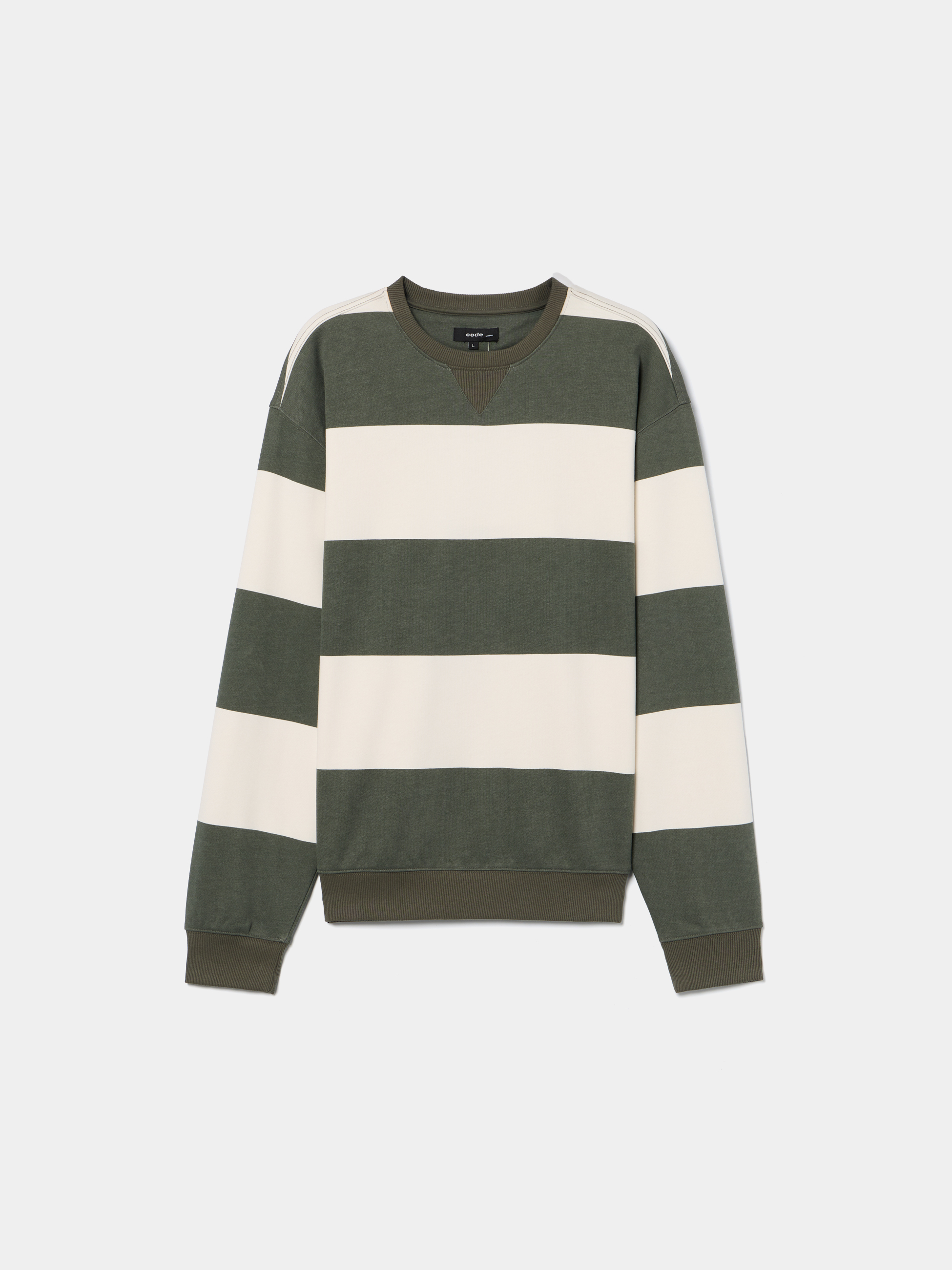 Camisola de felpa com riscas largas