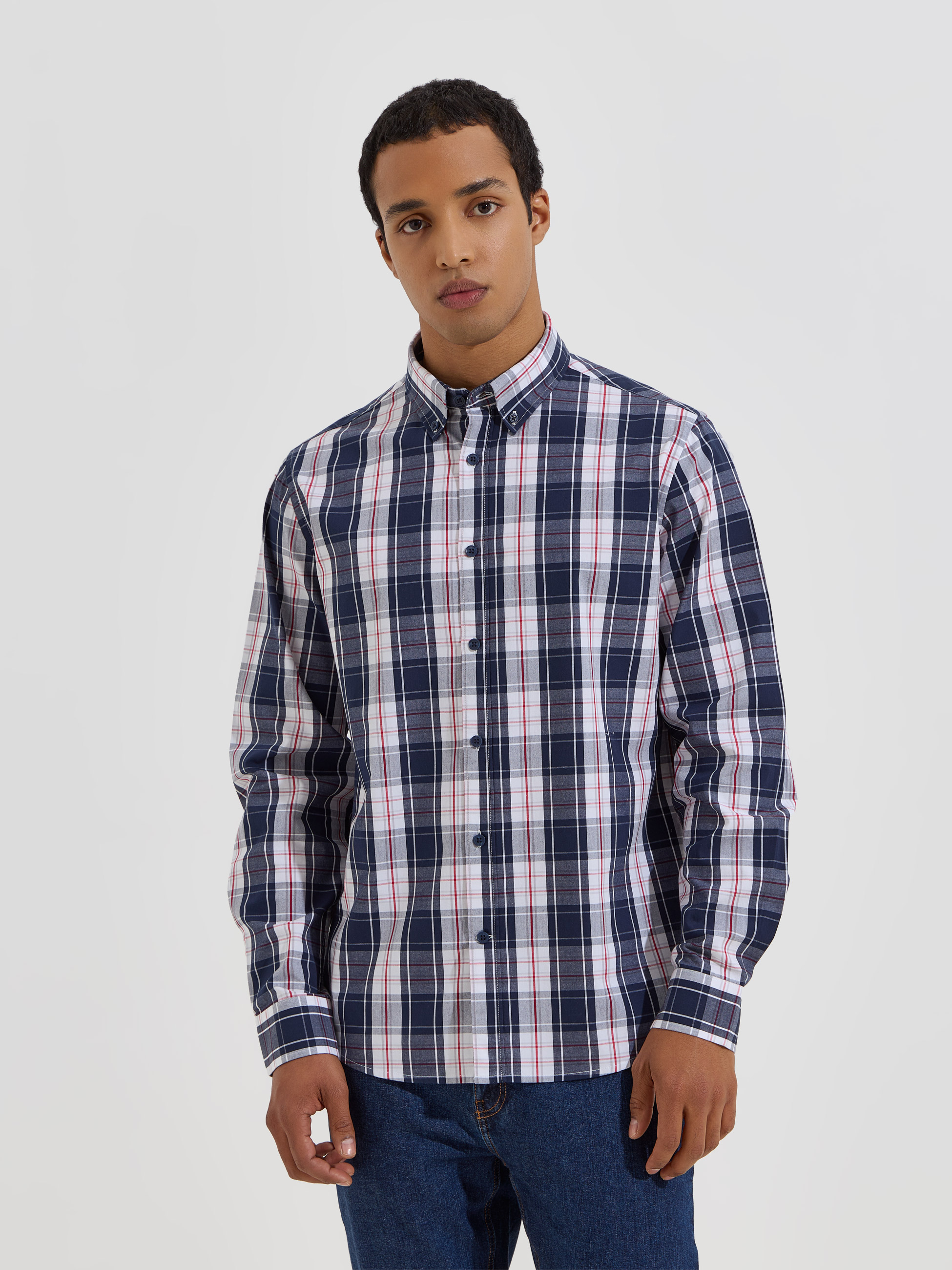 Camisa xadrez em algodão