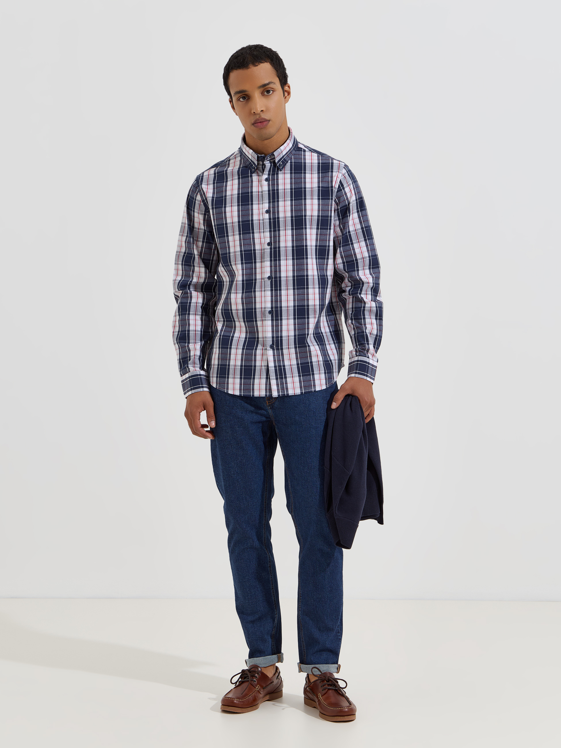 Camisa xadrez em algodão