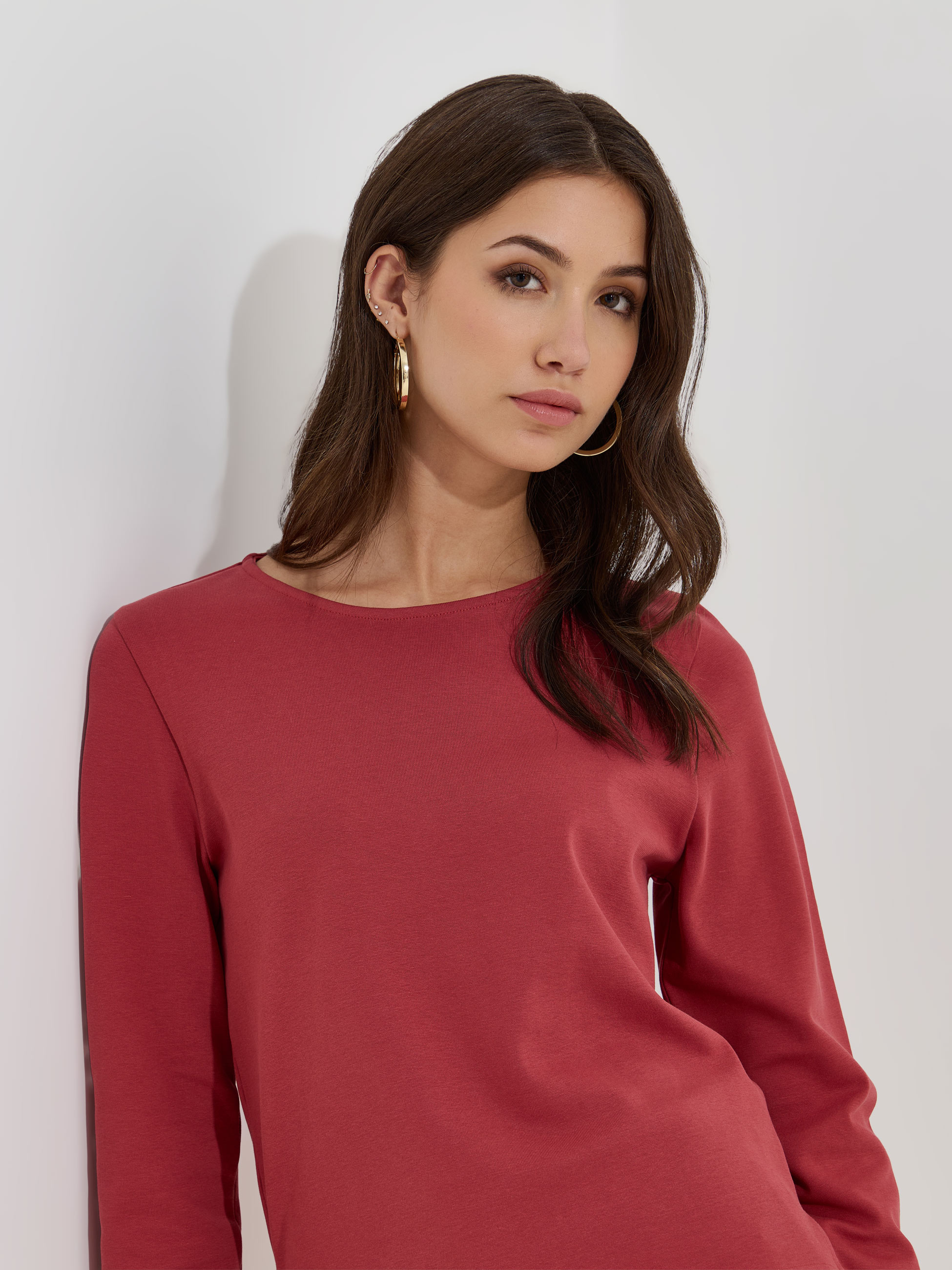 Camisola lisa com abertura lateral