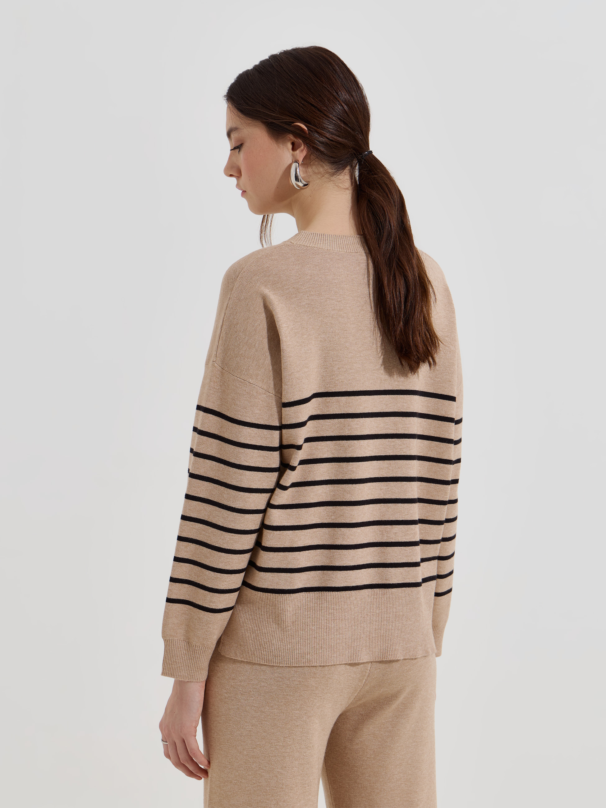 Camisola de malha com riscas