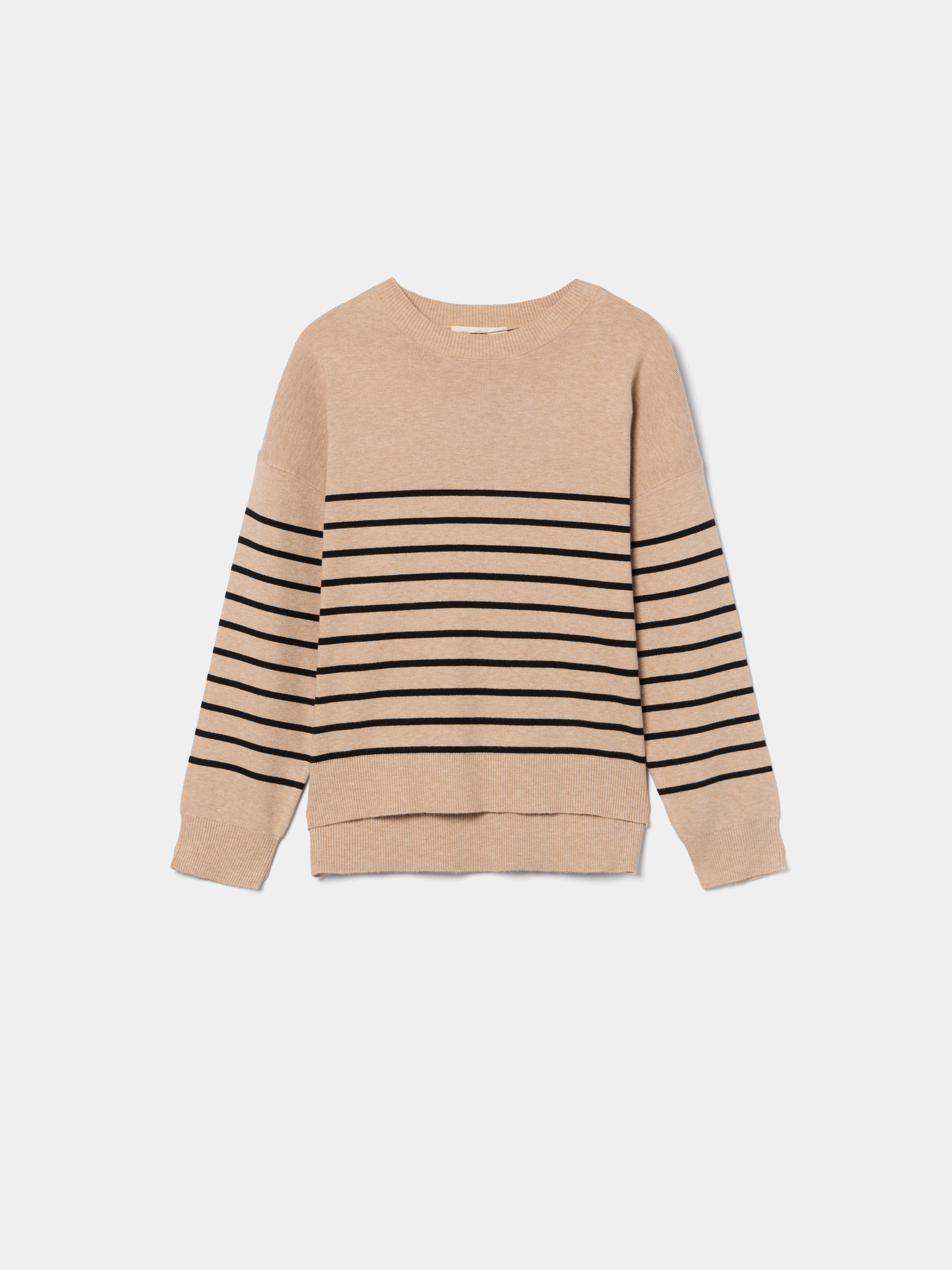 Camisola de malha com riscas