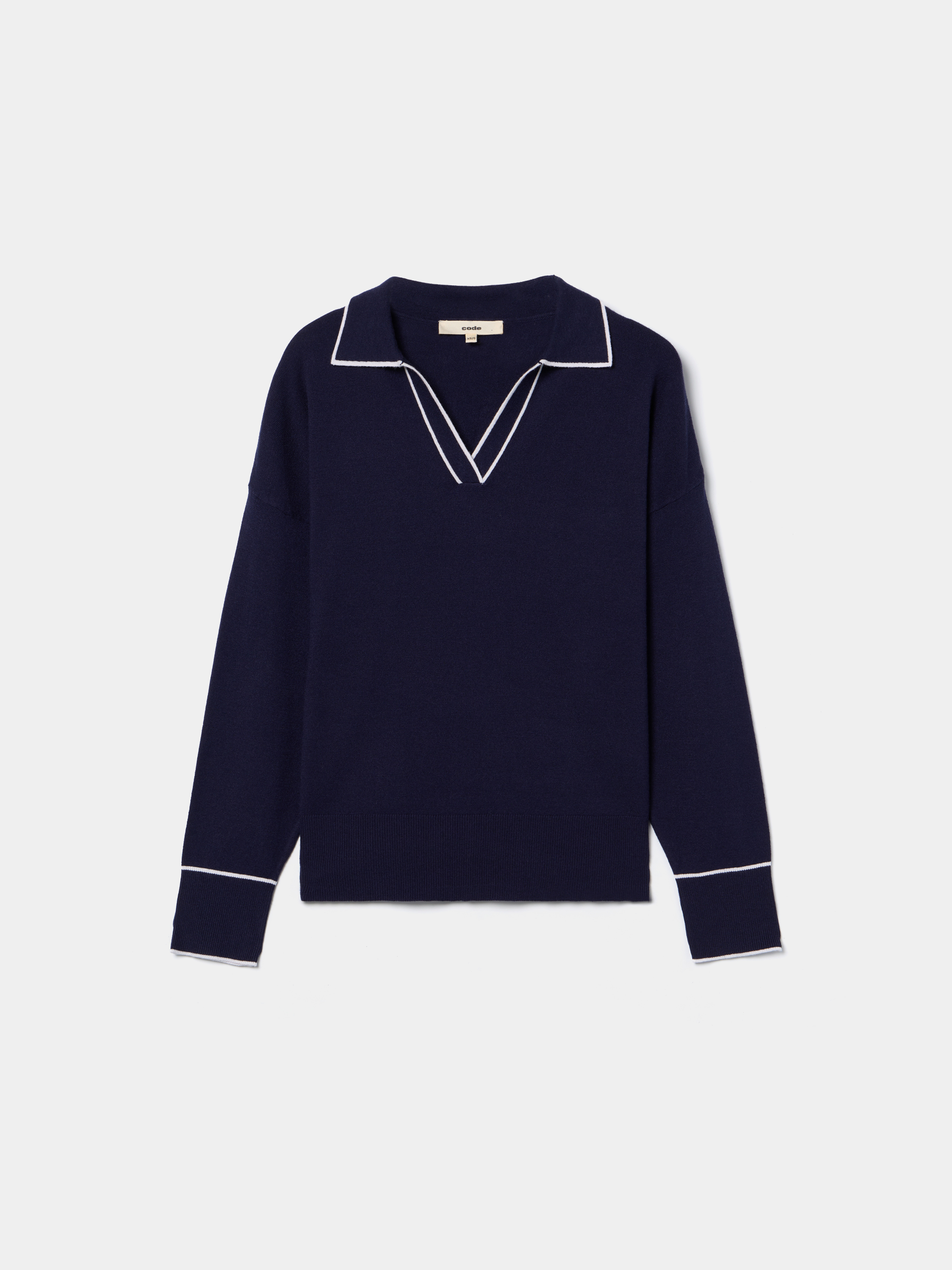 Camisola com decote de polo