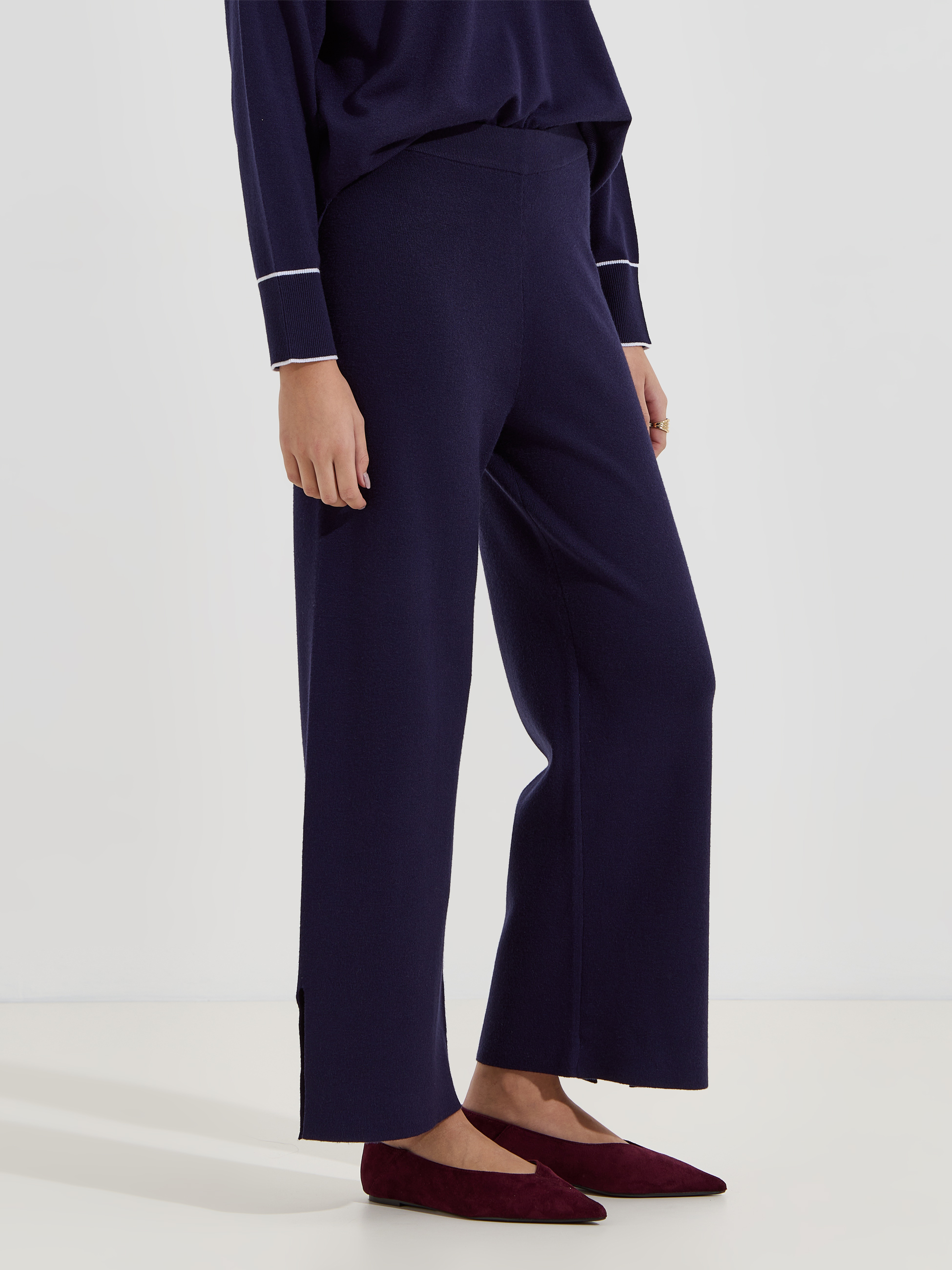 Calças de malha lisa