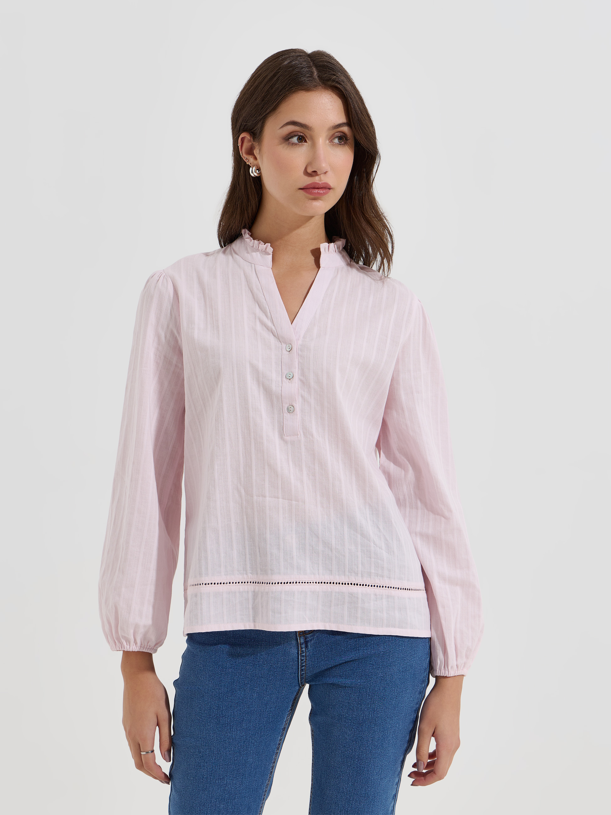 Blusa com decote franzido