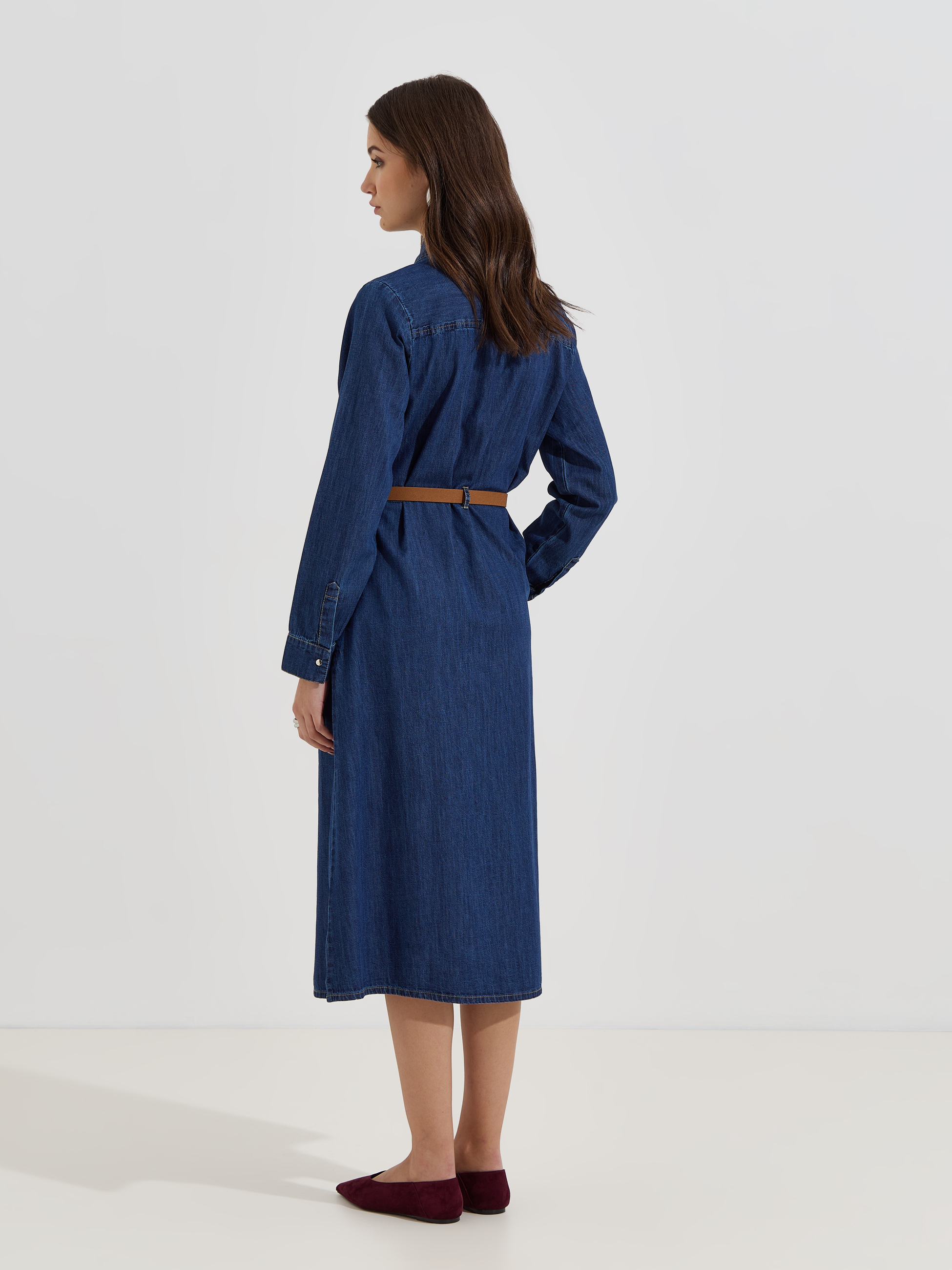 Vestido de ganga com cinto