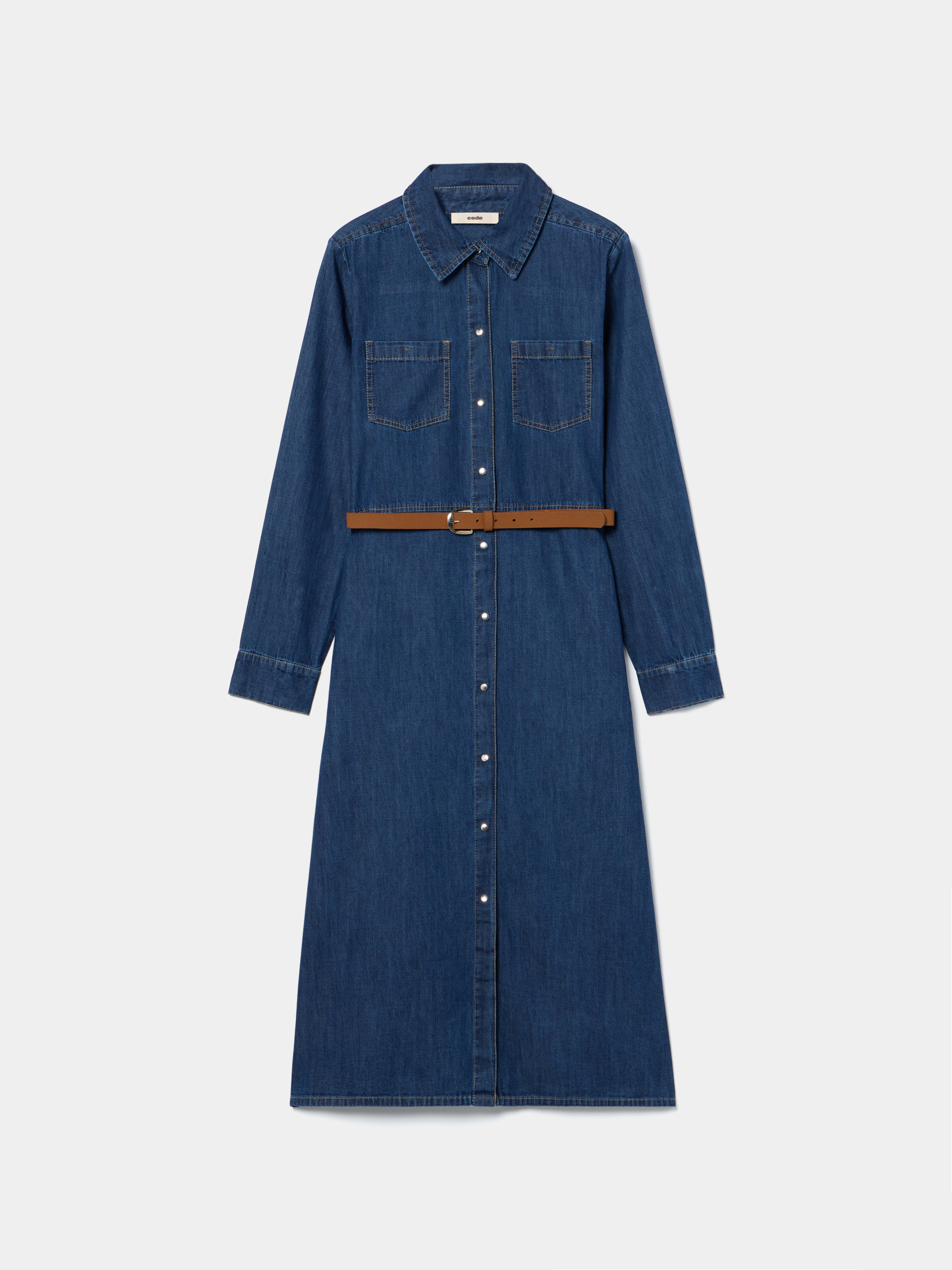 Vestido de ganga com cinto