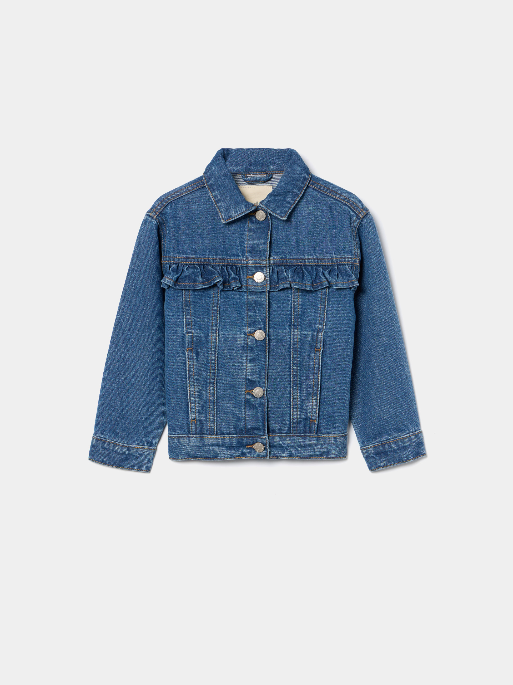 Casaco de ganga com folho