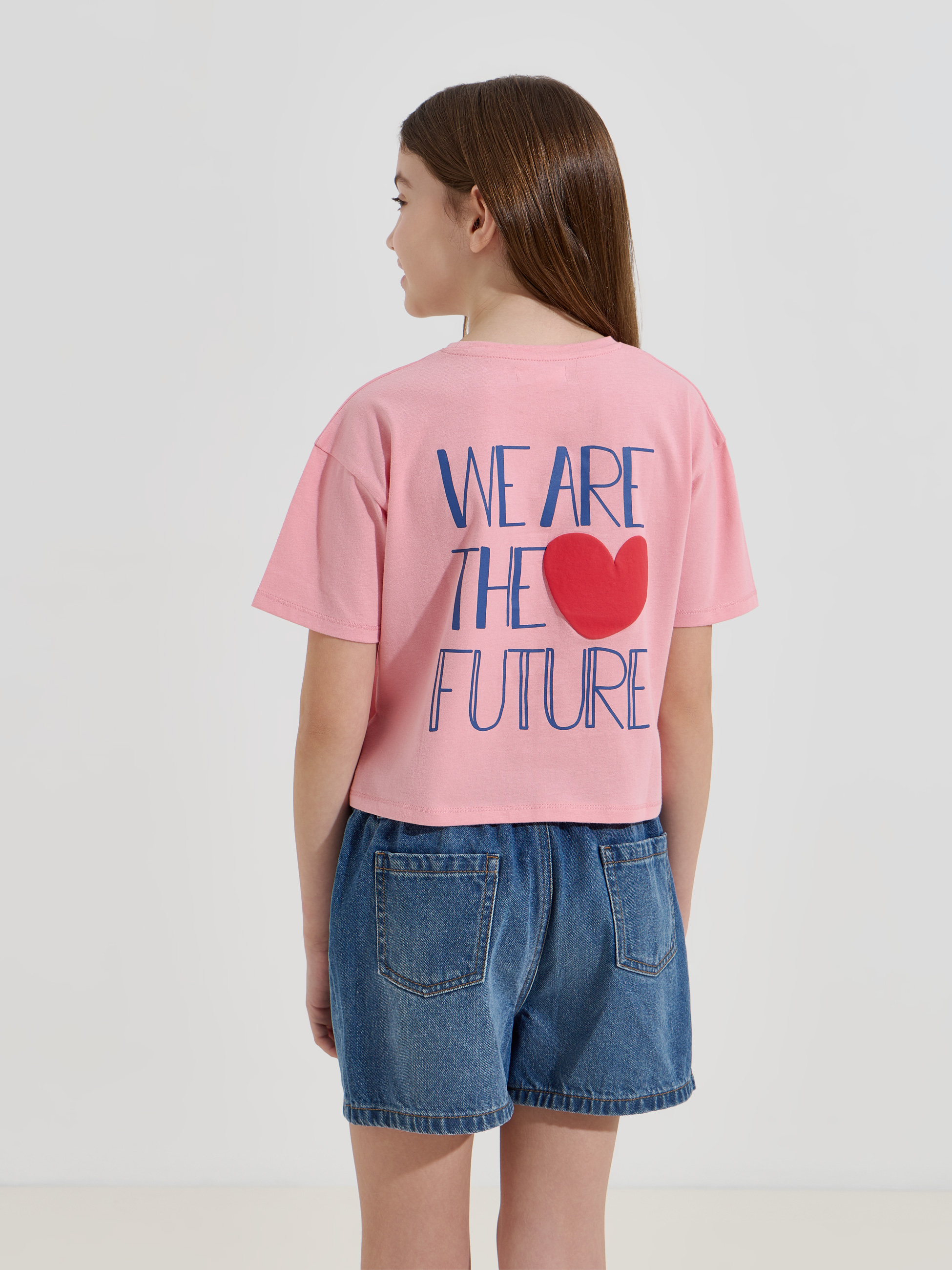 T-shirt cropped estampada