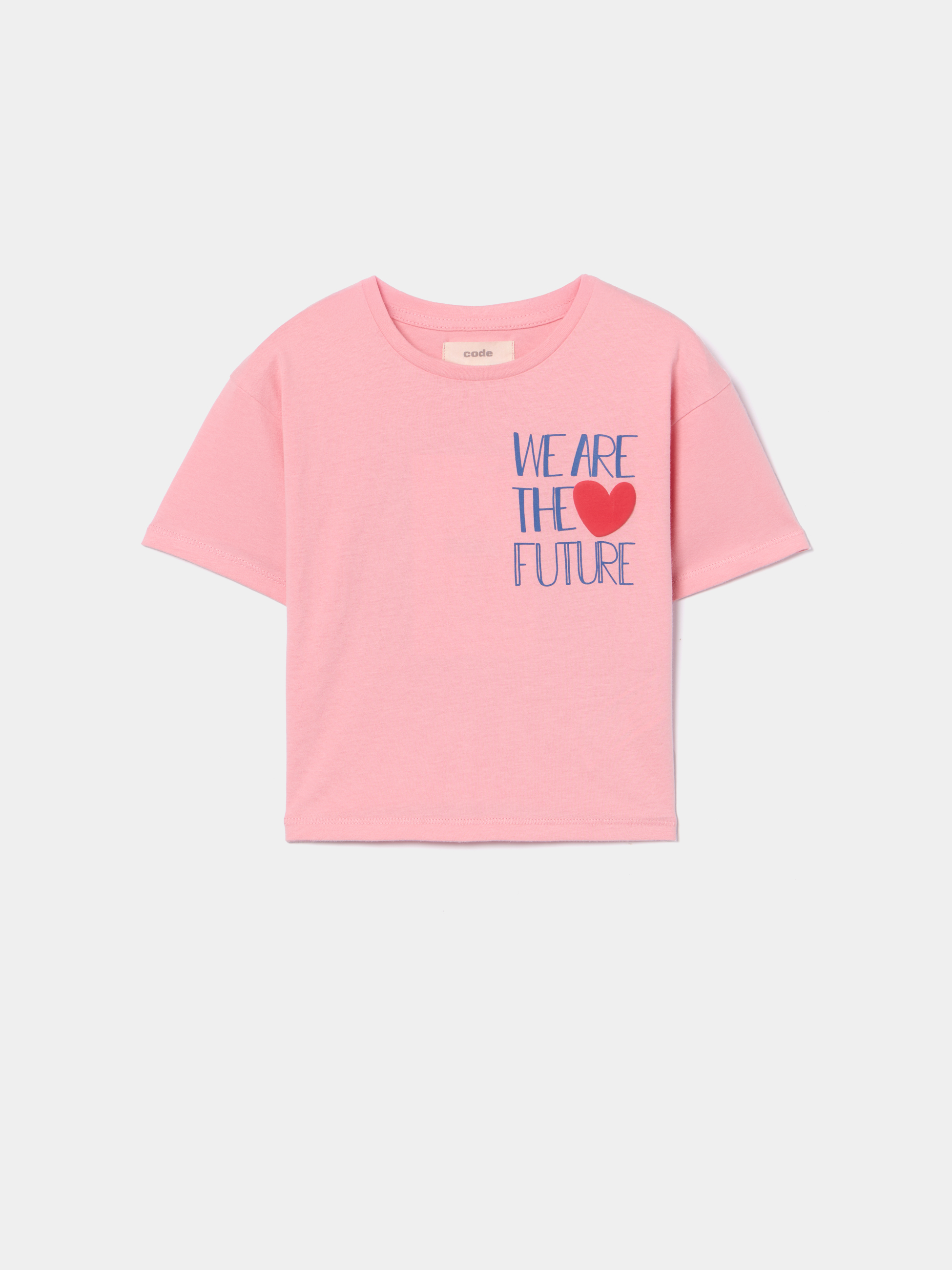 T-shirt cropped estampada