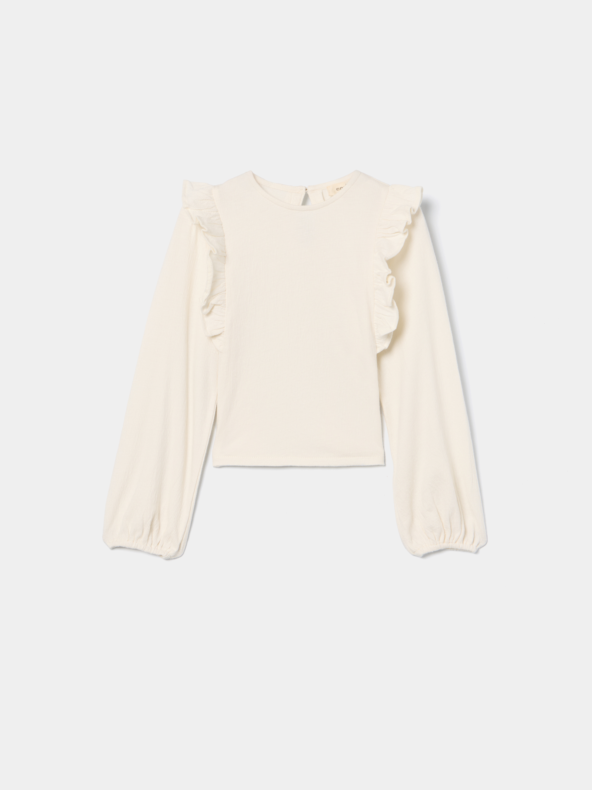 Blusa com folhos nos ombros