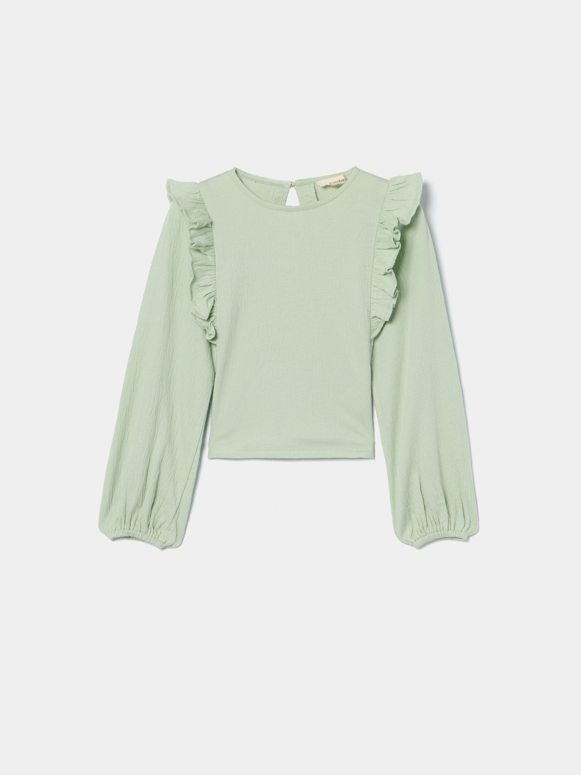 Blusa com folhos nos ombros