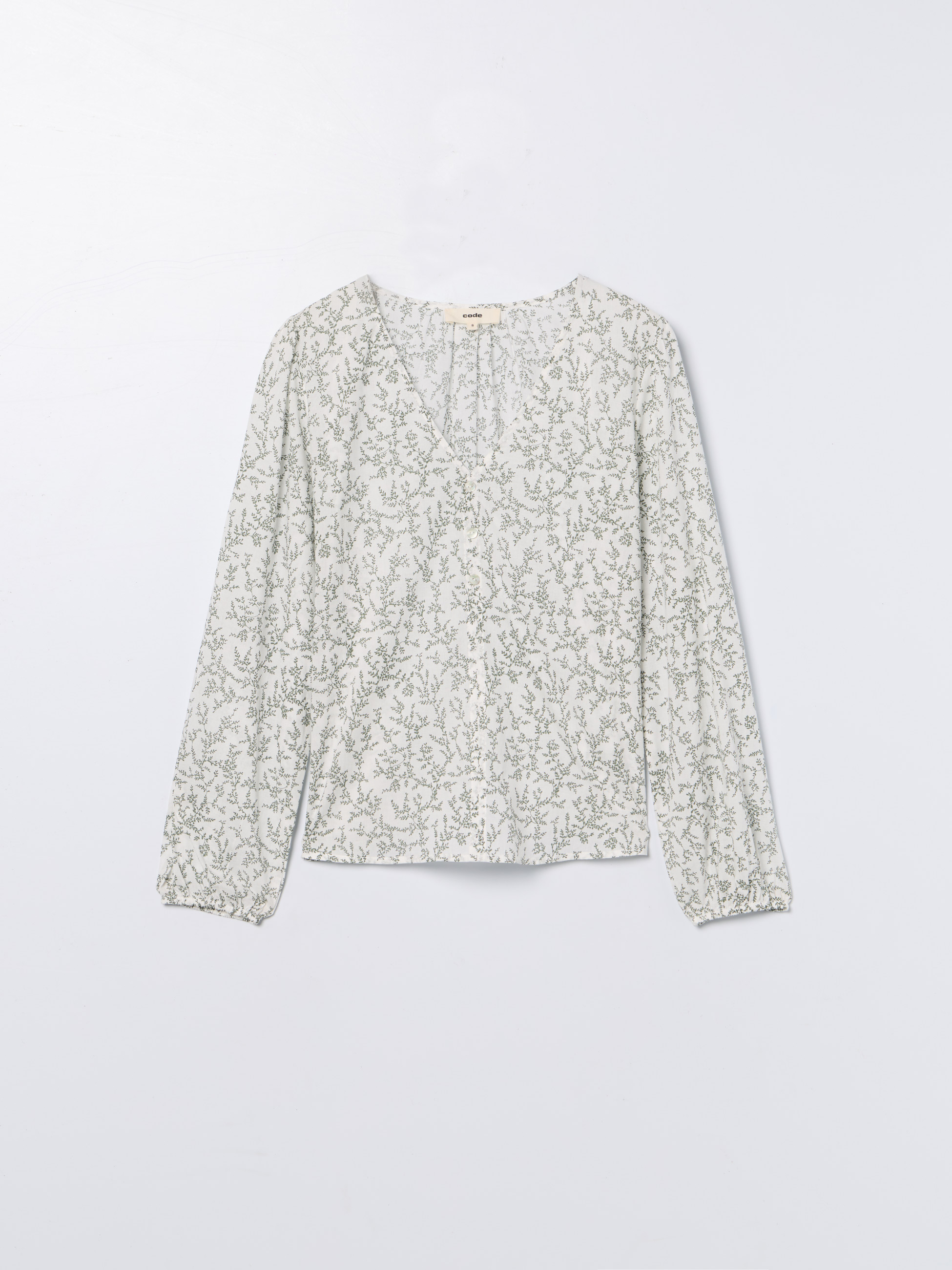 Blusa estampada com decote em V