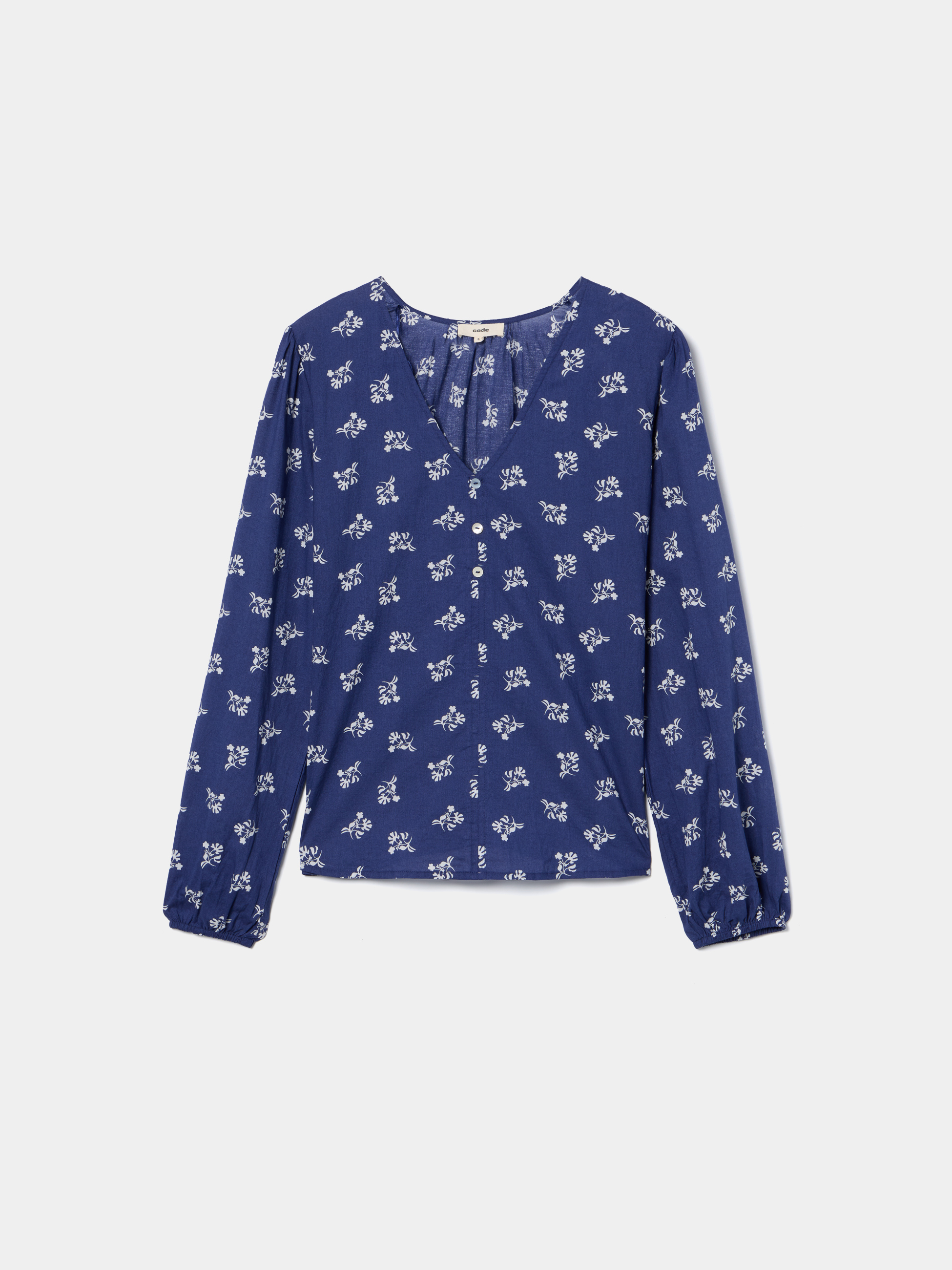 Blusa estampada com decote em V