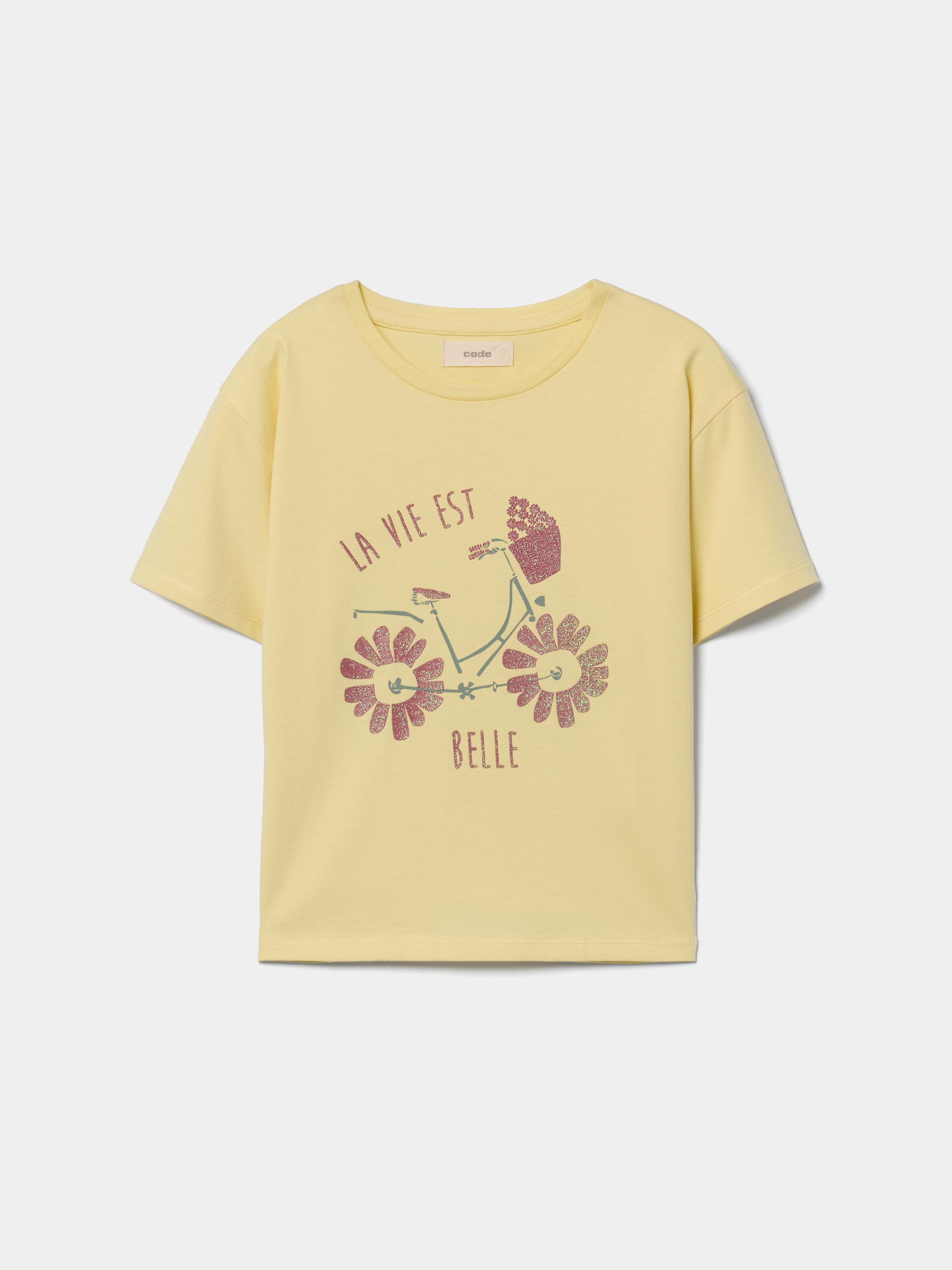 T-shirt estampada em algodão