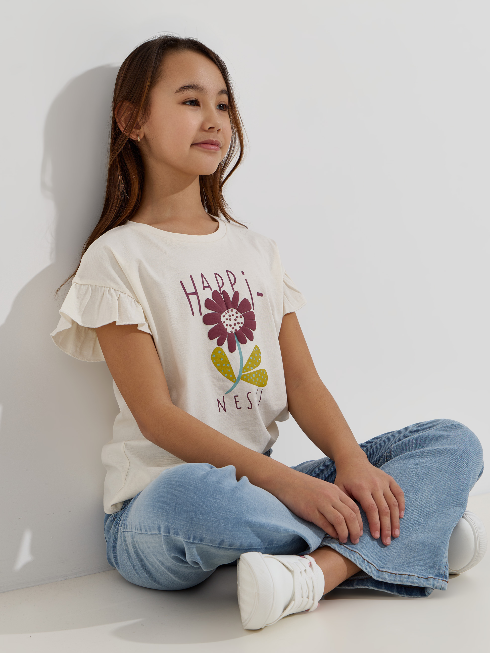 T-shirt estampada com folho