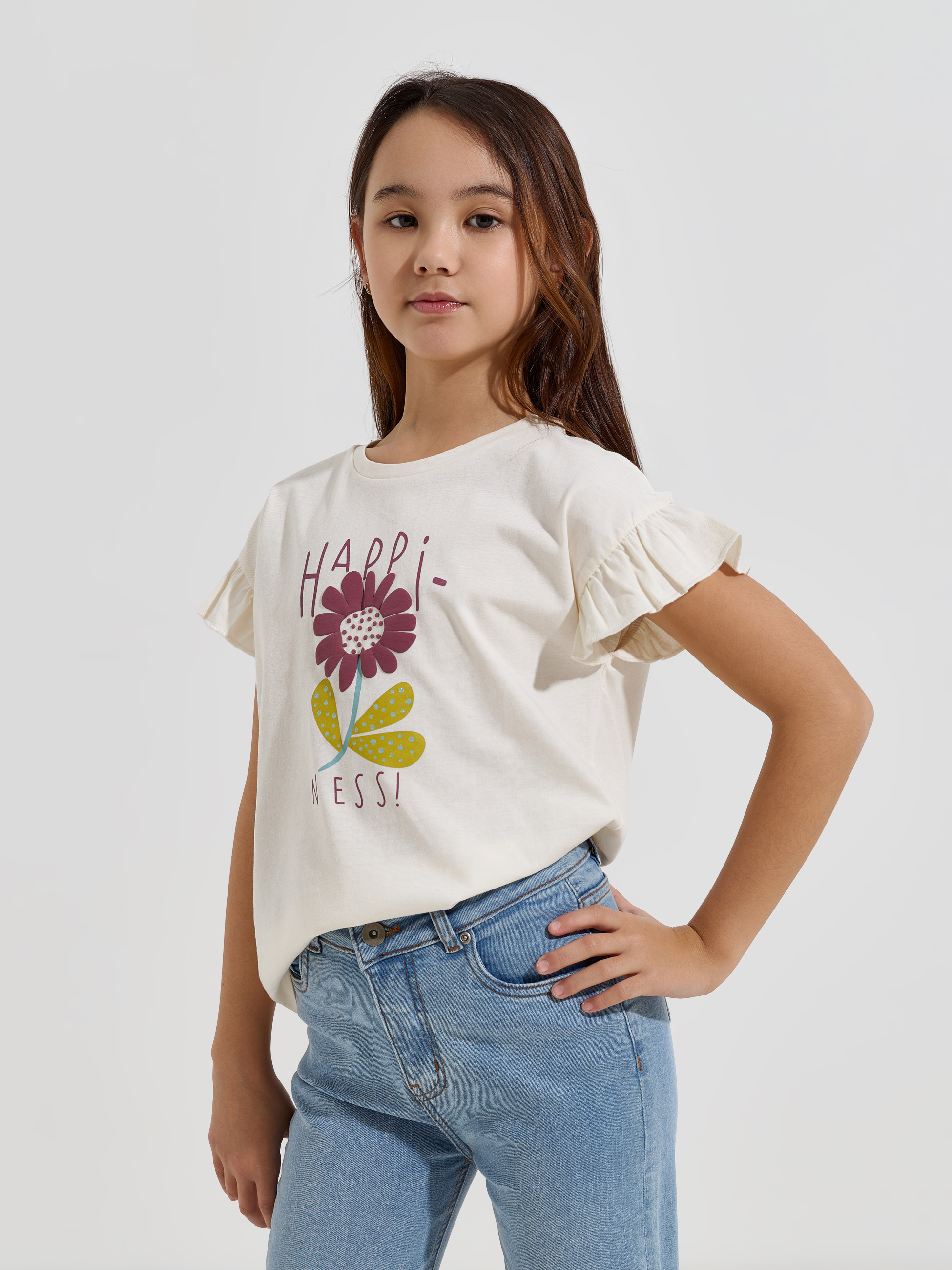 T-shirt estampada com folho