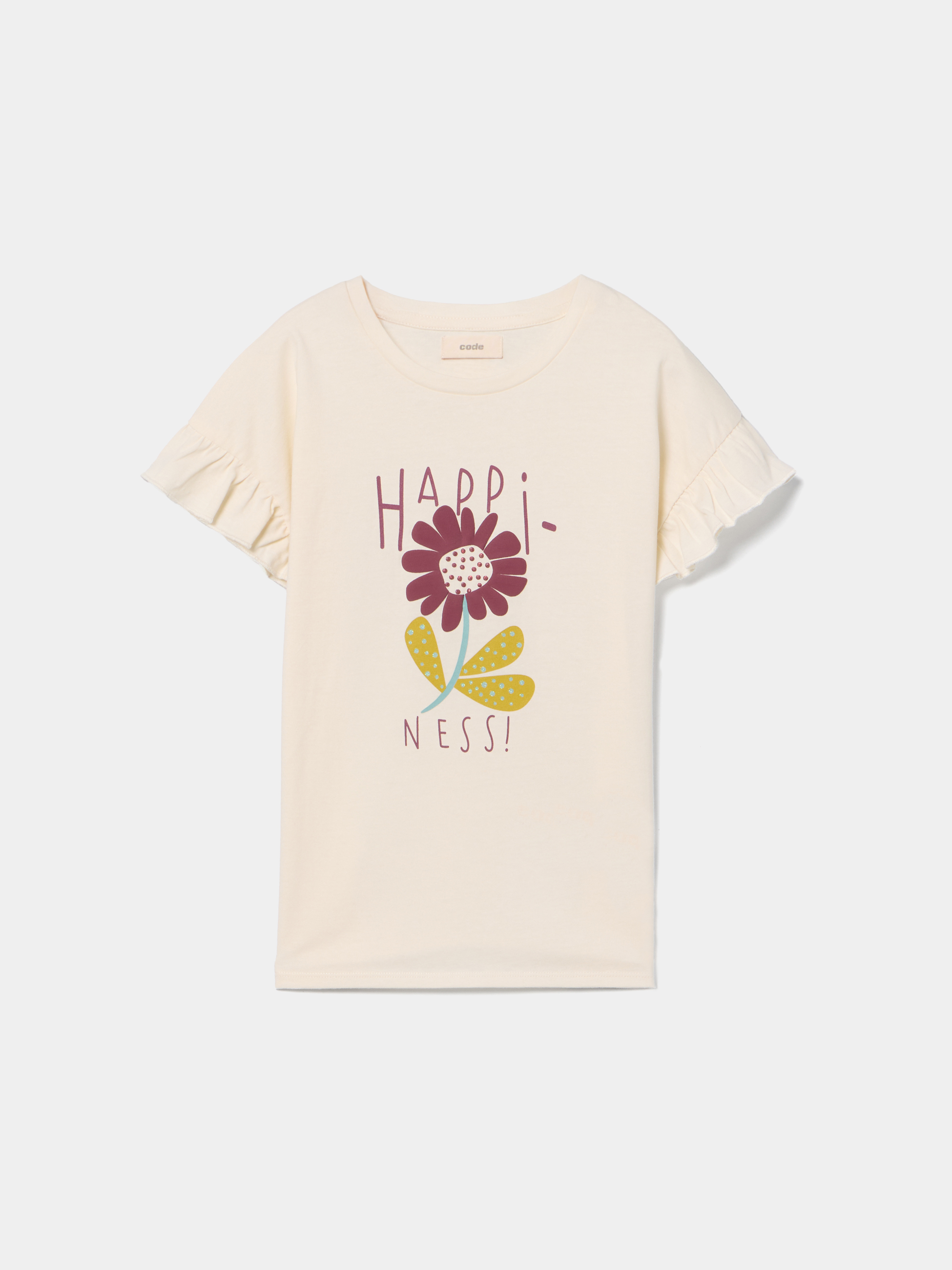 T-shirt estampada com folho