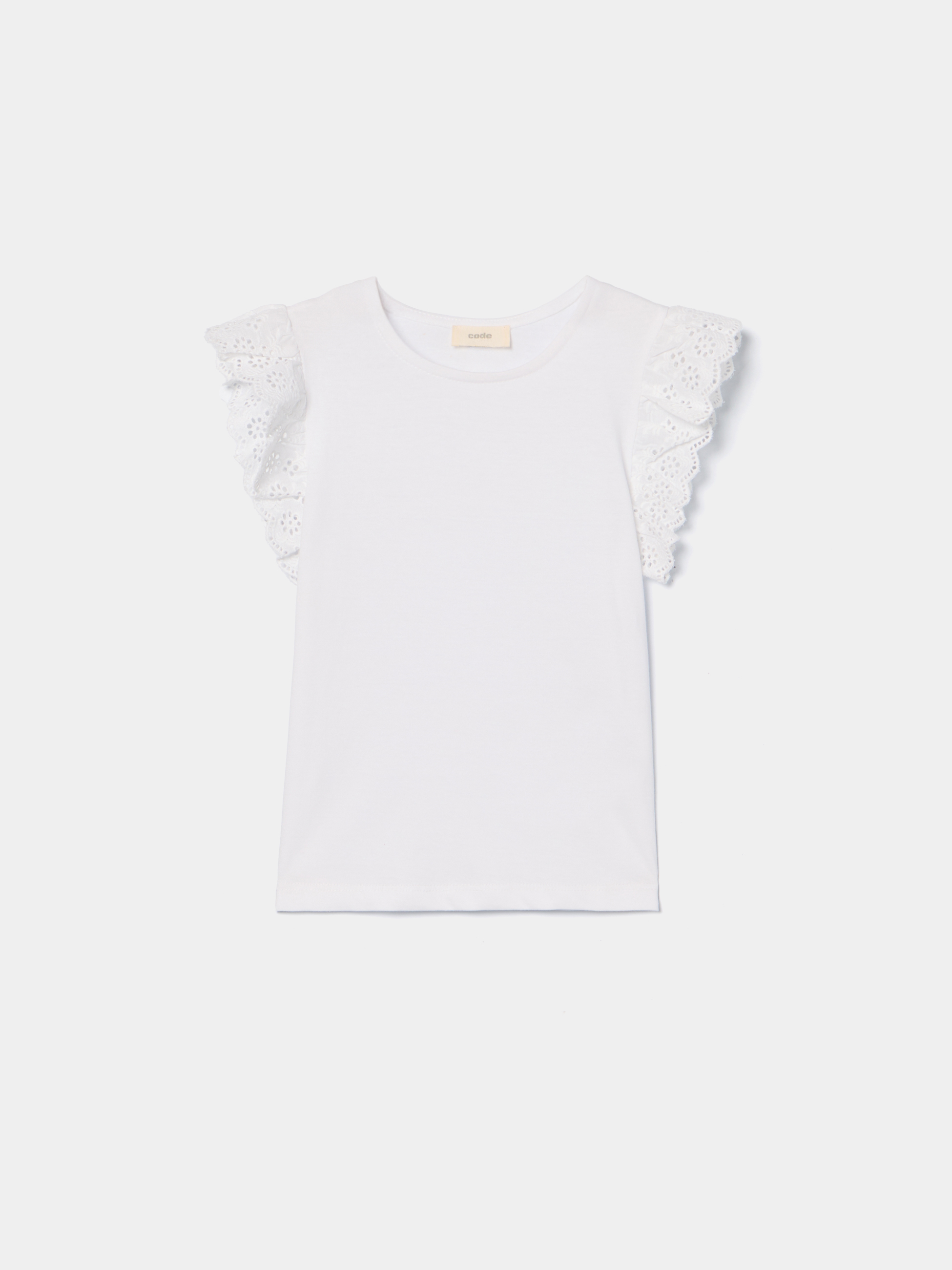 T-shirt com bordado inglês