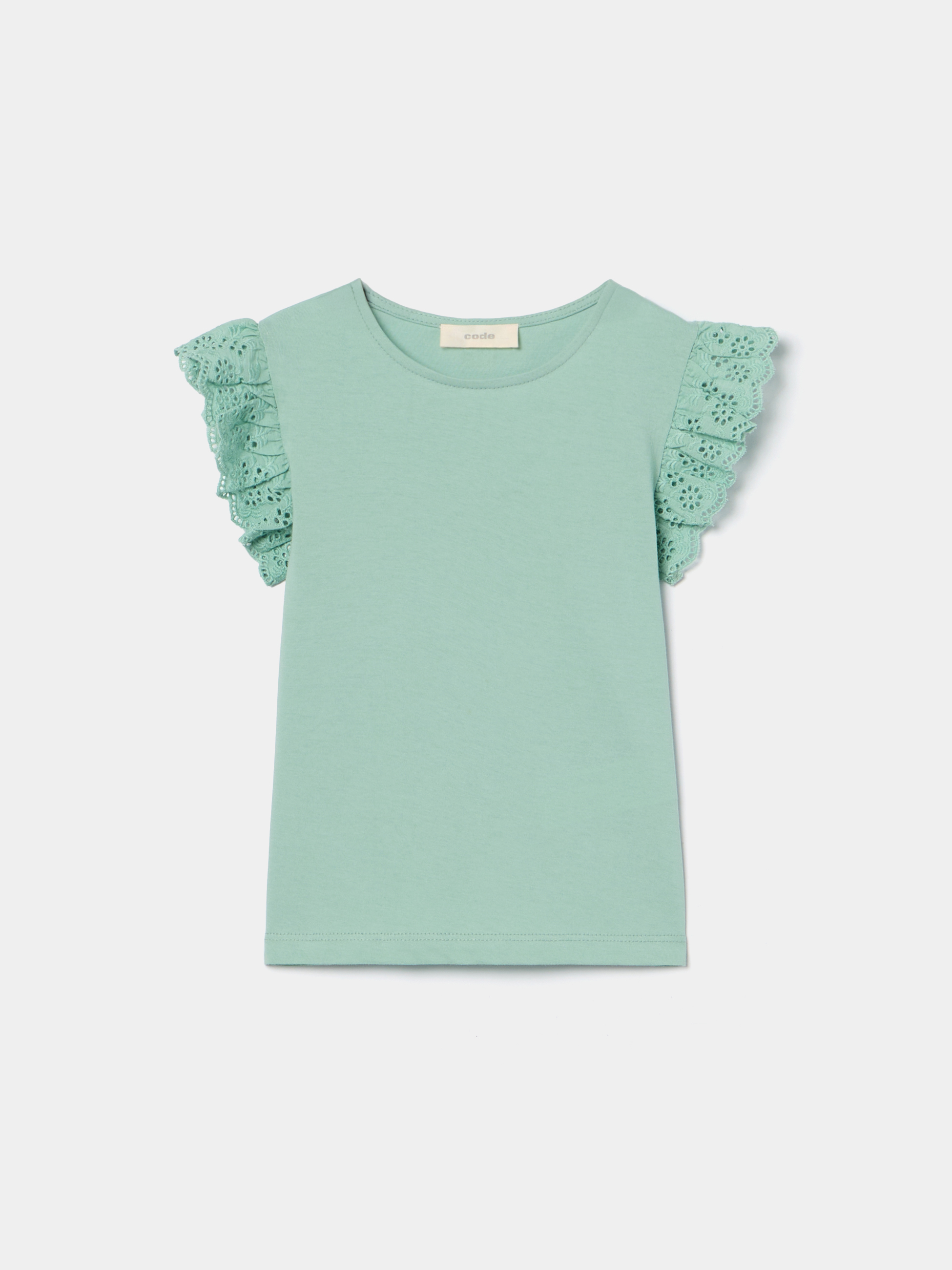 T-shirt com bordado inglês