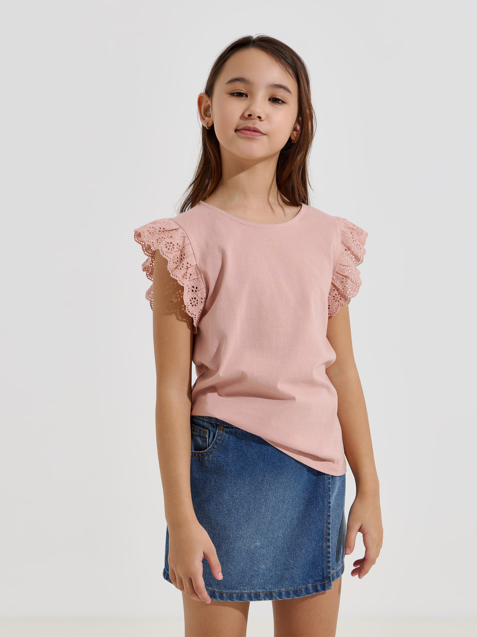 T-shirt com bordado inglês