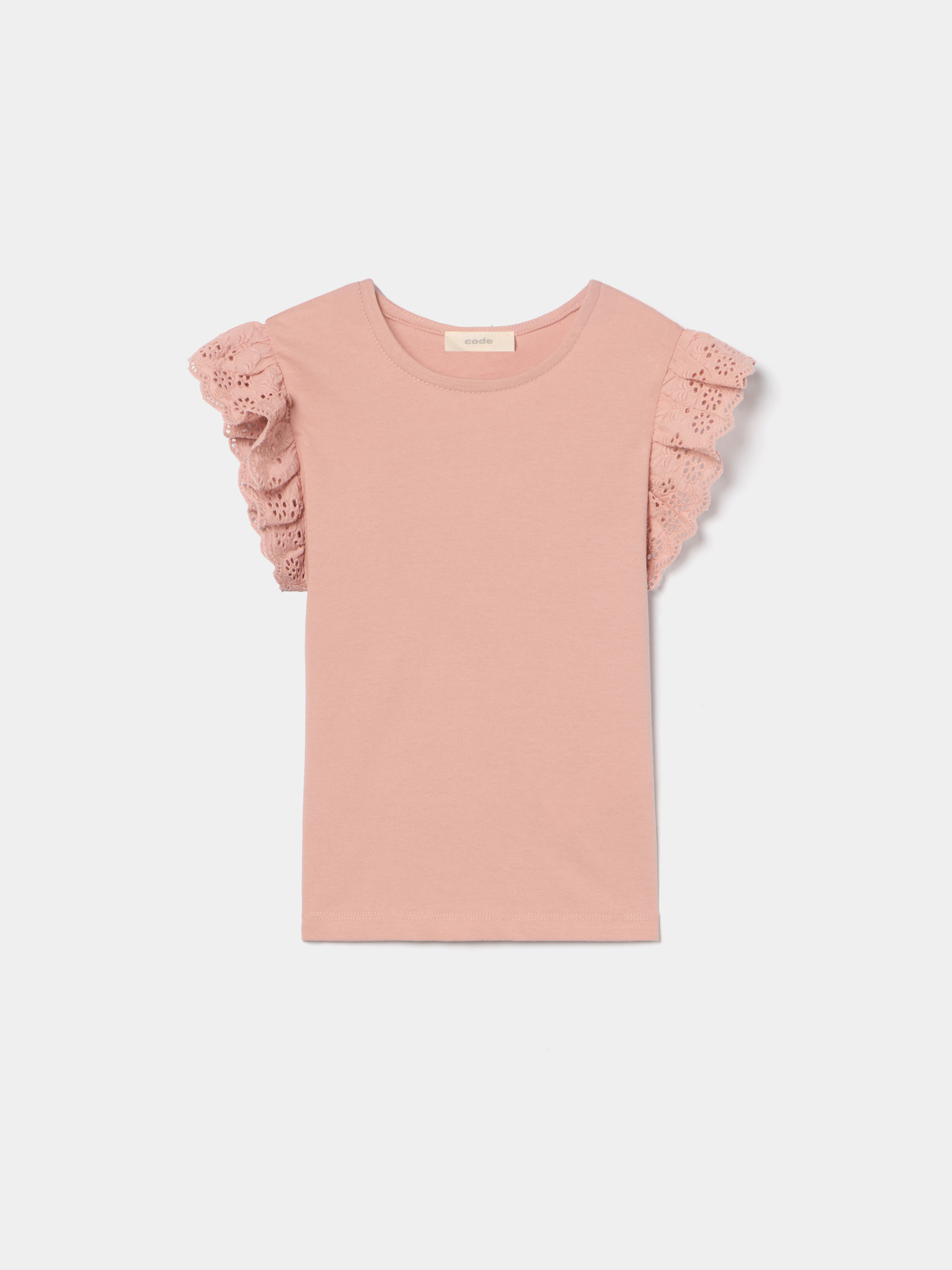 T-shirt com bordado inglês