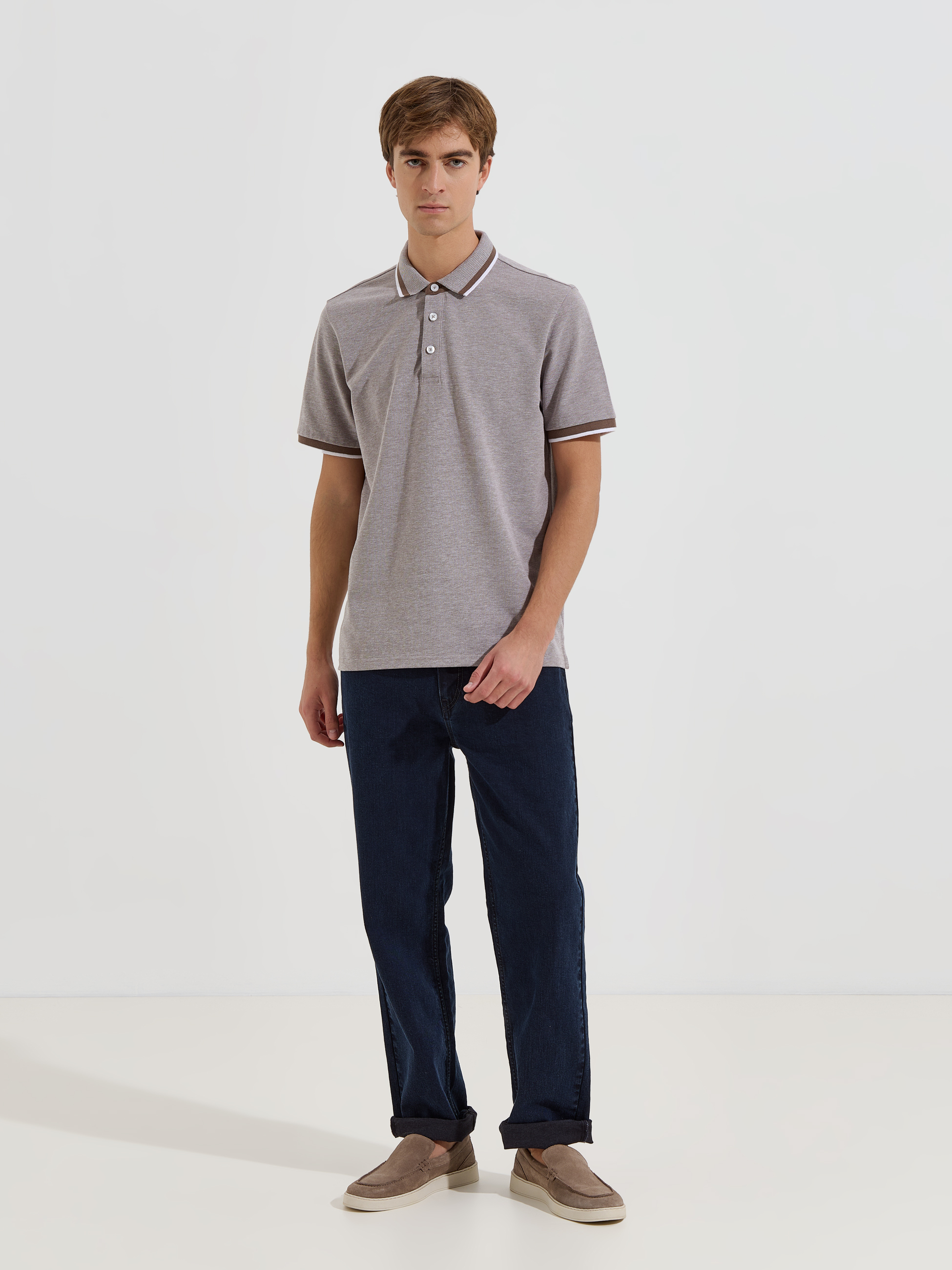 Polo em malha piquet