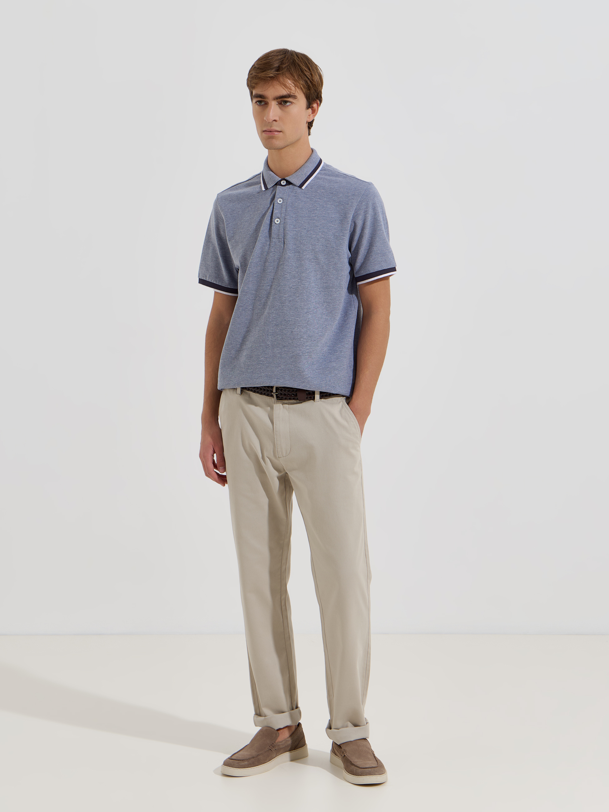 Polo em malha piquet