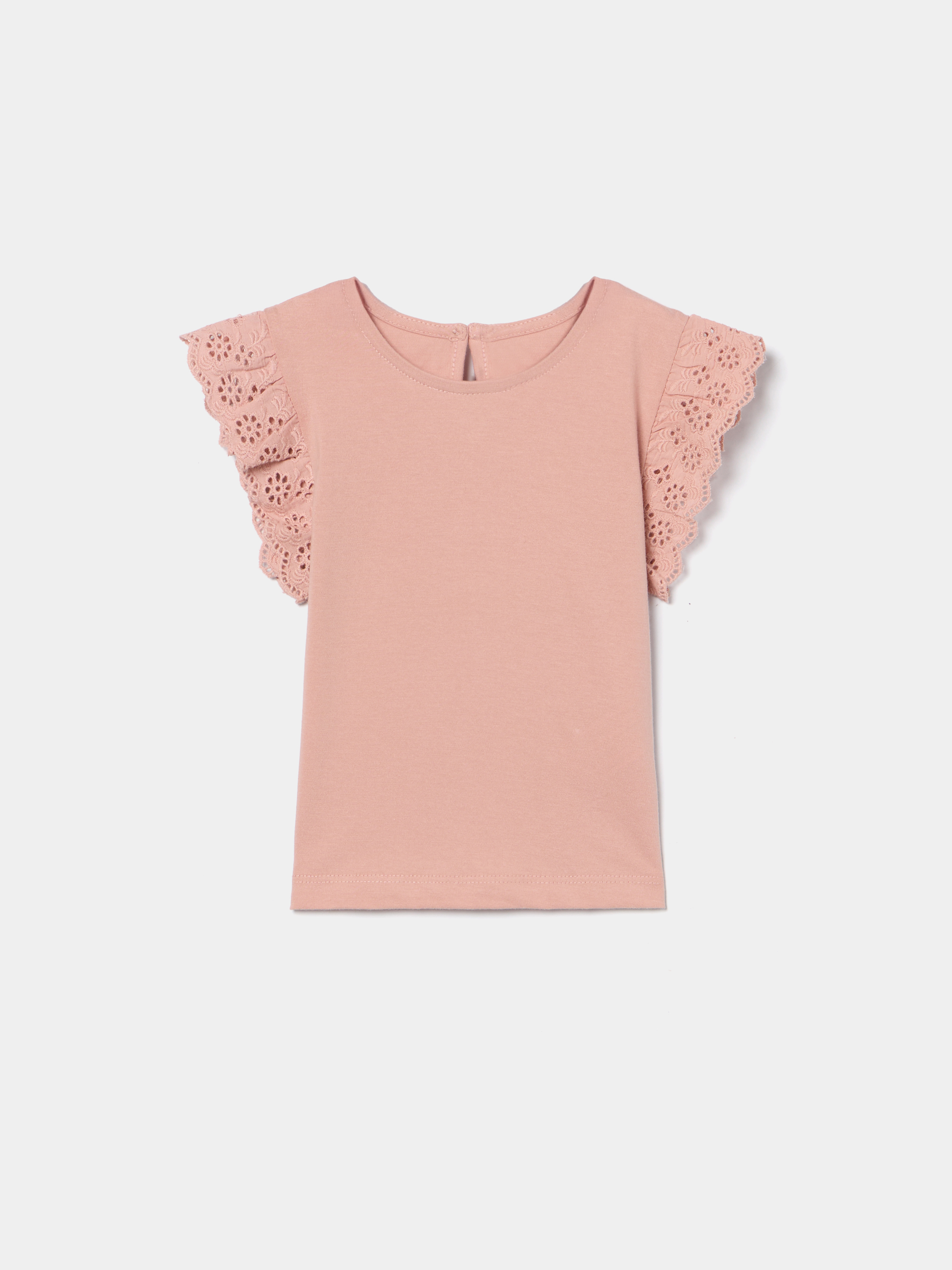 T-shirt com bordado inglês