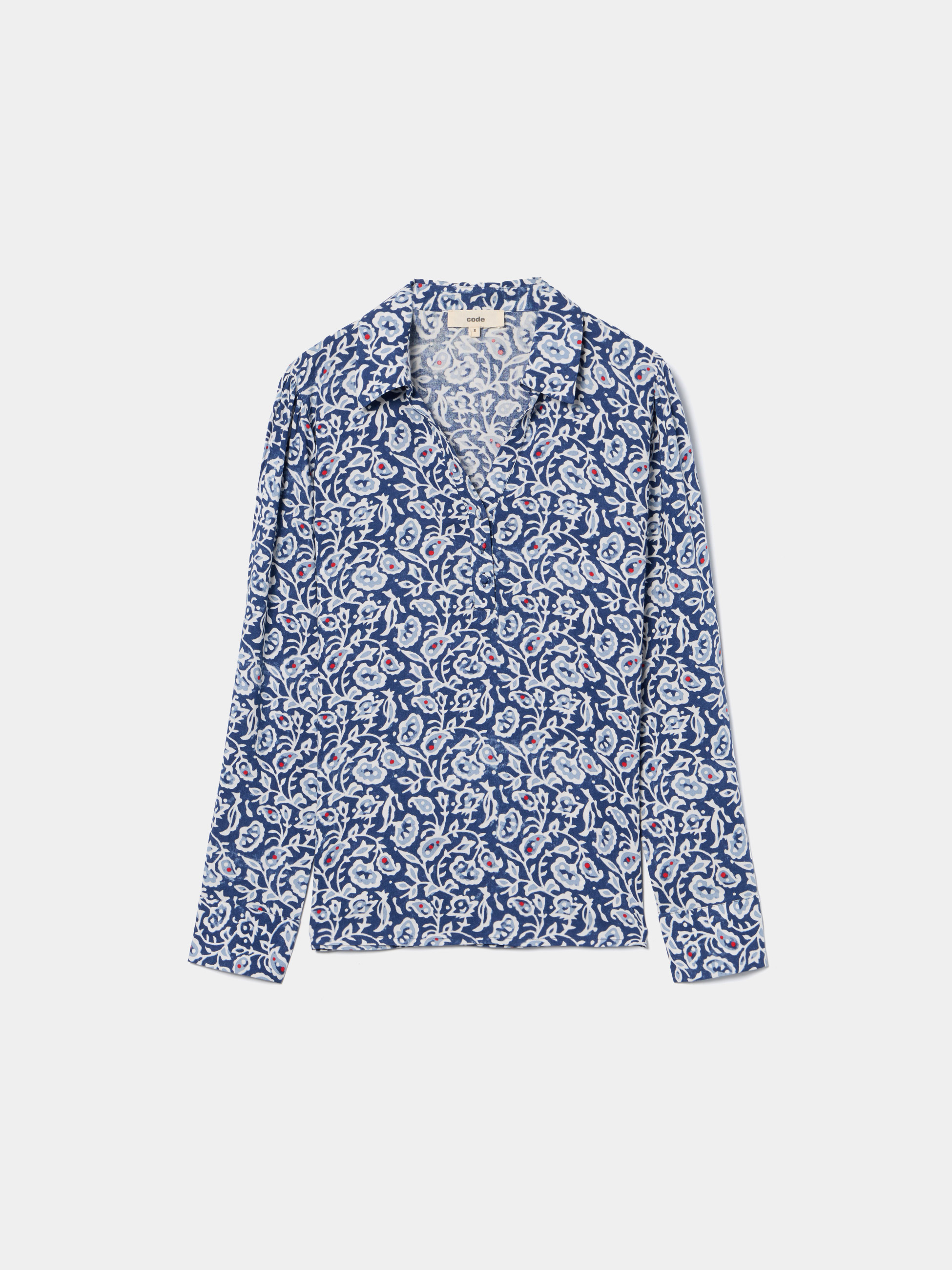 Blusa estampada com decote em V