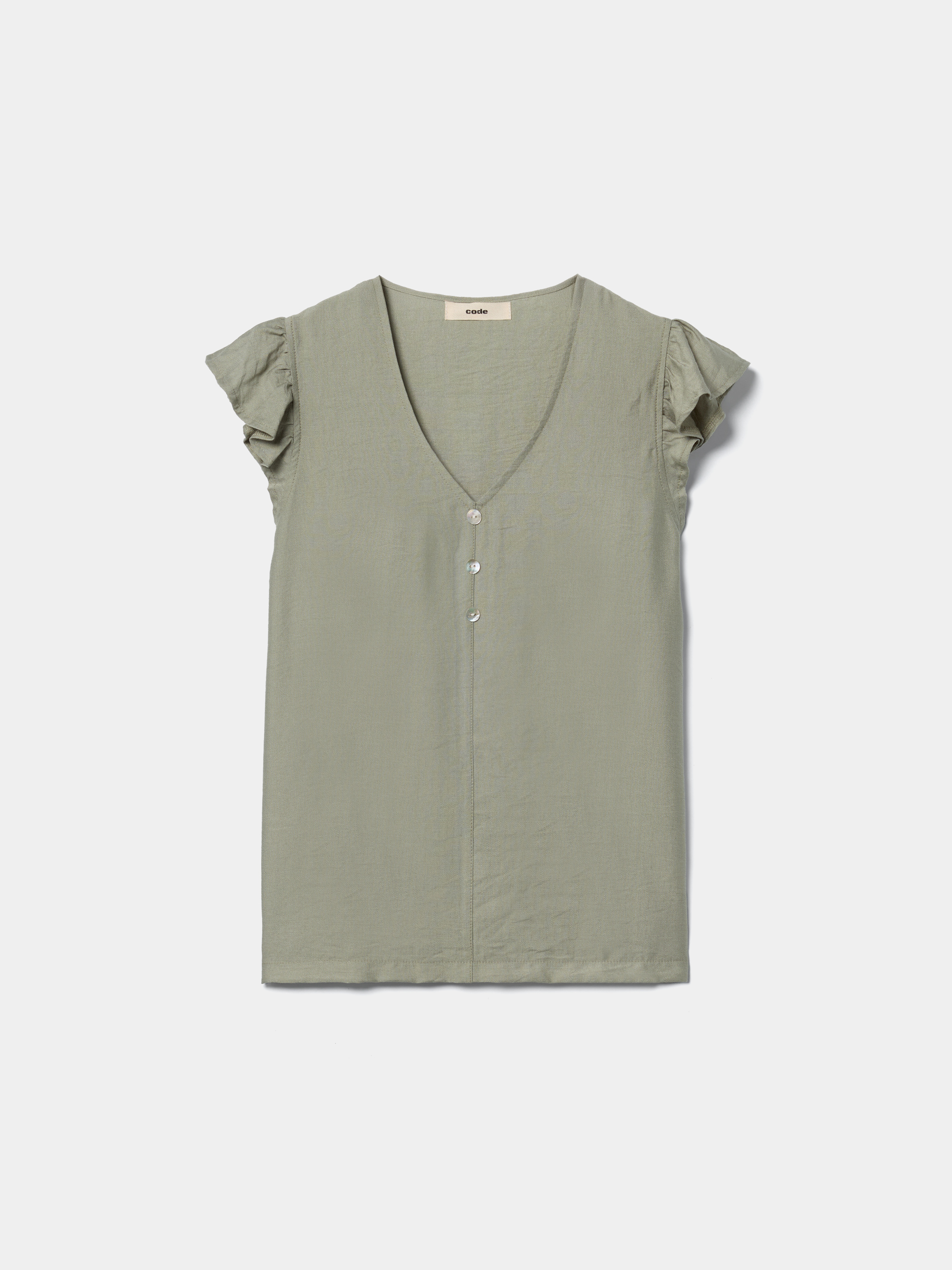 Blusa com folhos nas mangas
