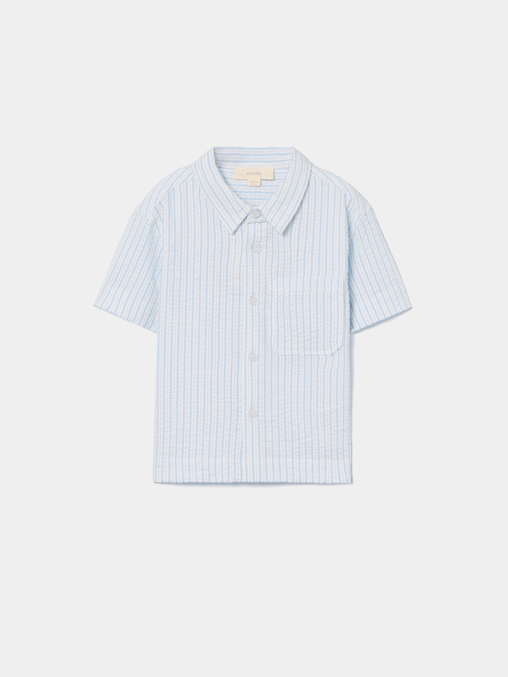 Camisa às riscas com manga curta